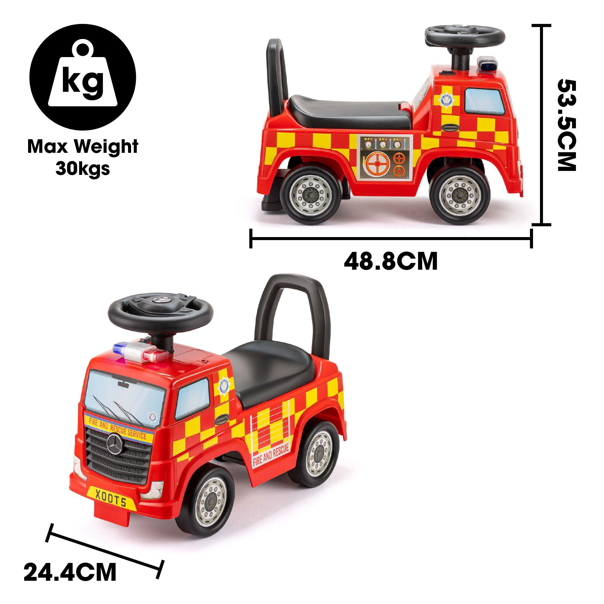 Red - Xootz - Mercedes-Benz Fire Truck Foot to Floor - 8
