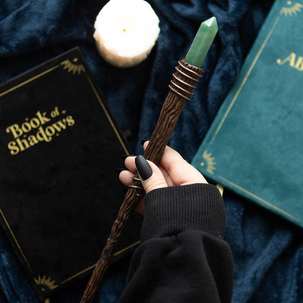 Something Different  Thin Abundance Green Aventurine Crystal Wand - Brown