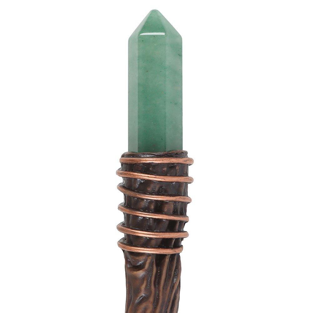 Brown - Something Different - Thin Abundance Green Aventurine Crystal Wand - 2