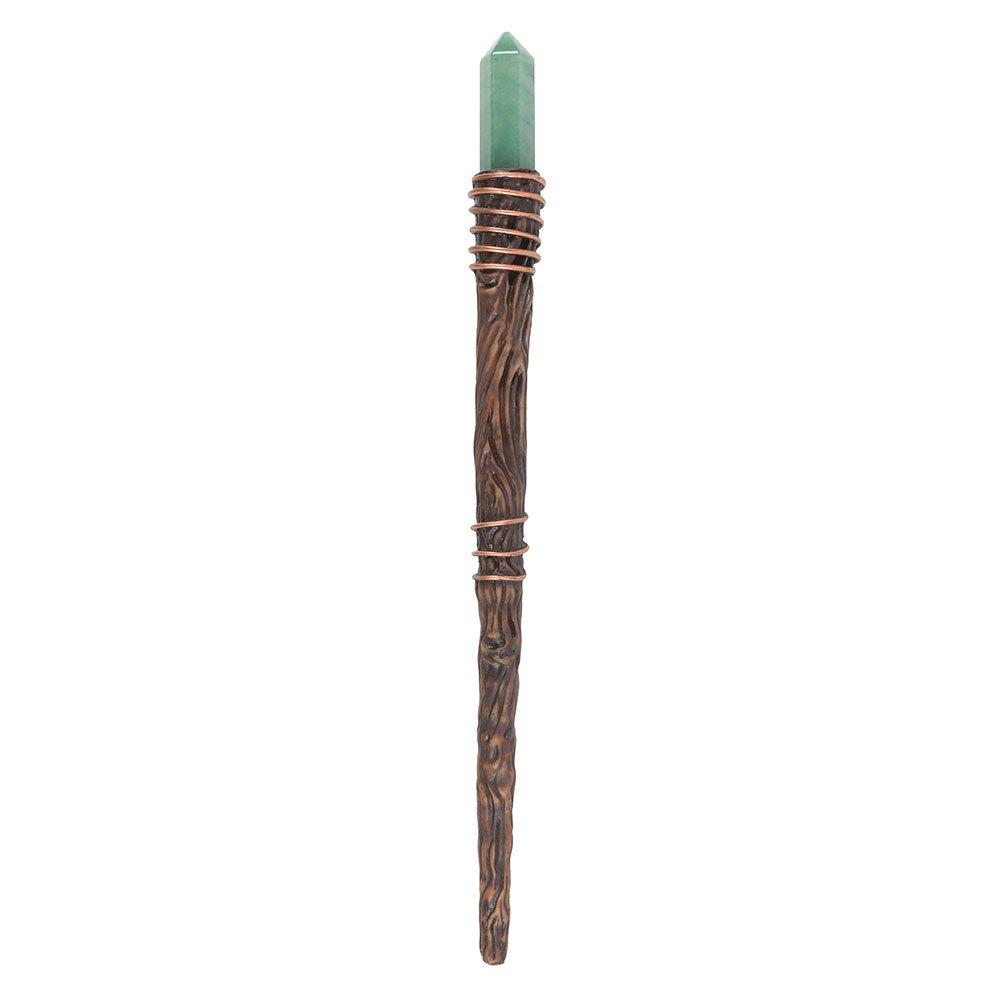 Brown - Something Different - Thin Abundance Green Aventurine Crystal Wand - 3