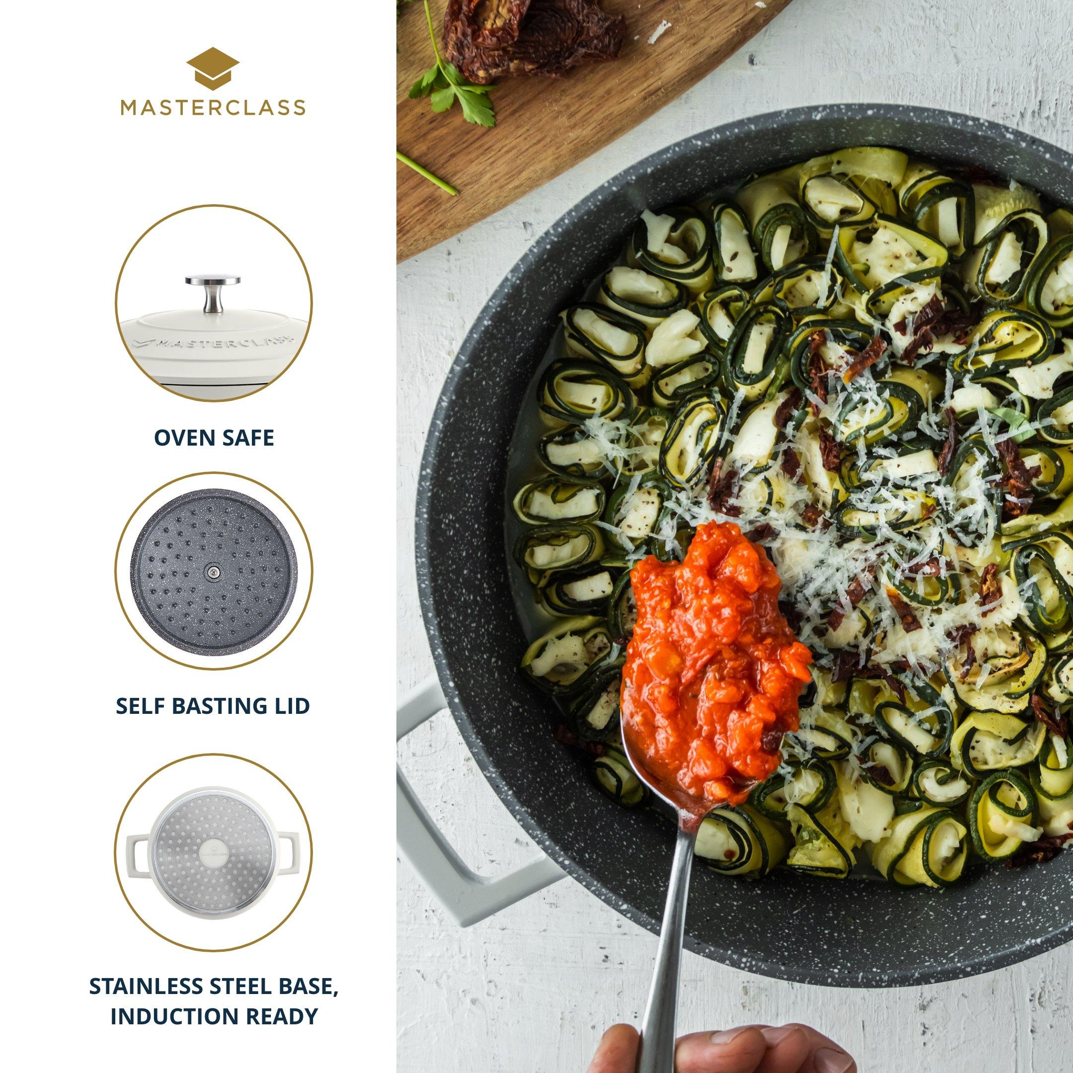 Cream - MasterClass - Cast Aluminium Casserole Dish with Lid - 3