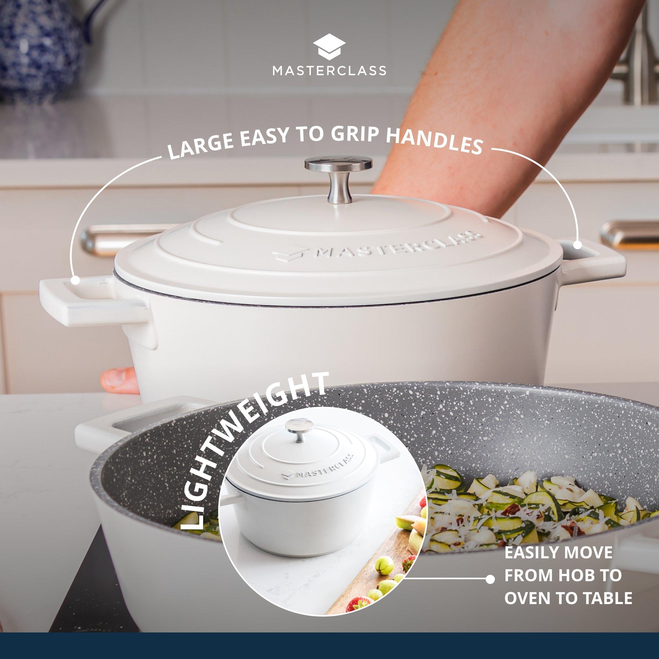 Cream - MasterClass - Cast Aluminium Casserole Dish with Lid - 5