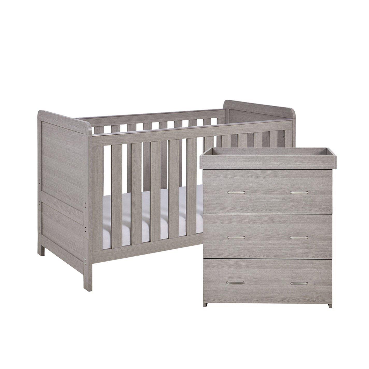Babymore  Caro 2 Piece Nursery Room Set - Grey Wash - 90x126x145