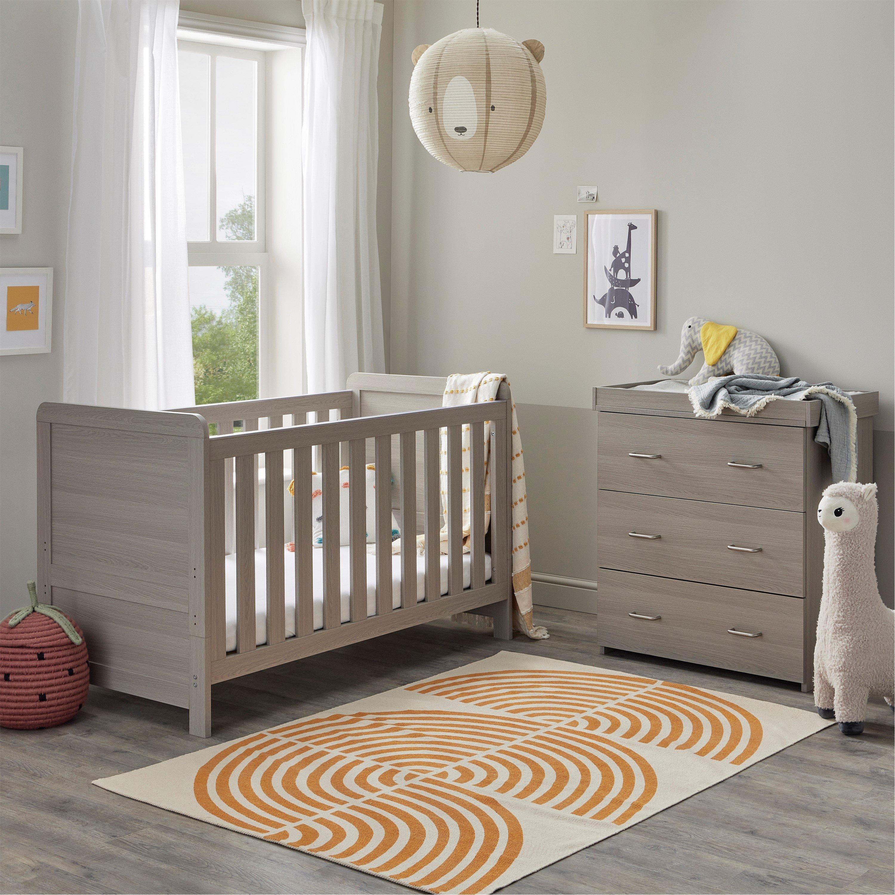 Grey Wash - Babymore - Caro 2 Piece Nursery Room Set - Grey Wash - 2