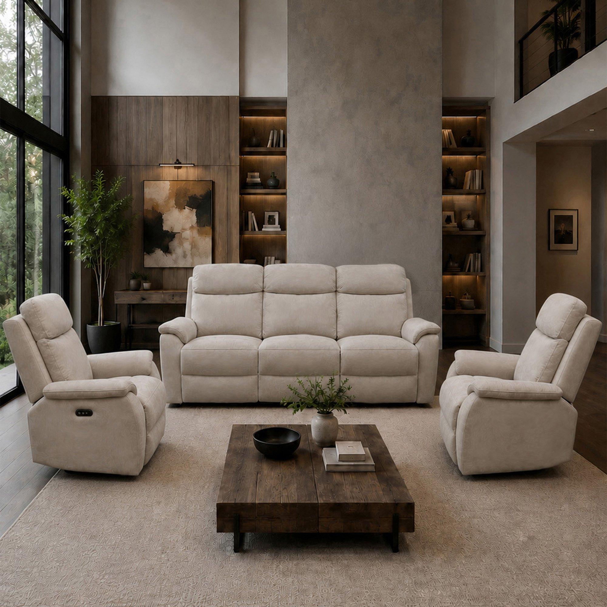 Kingsmere 3 + 1 + 1 Power Recliner Sofa Set, Cheni