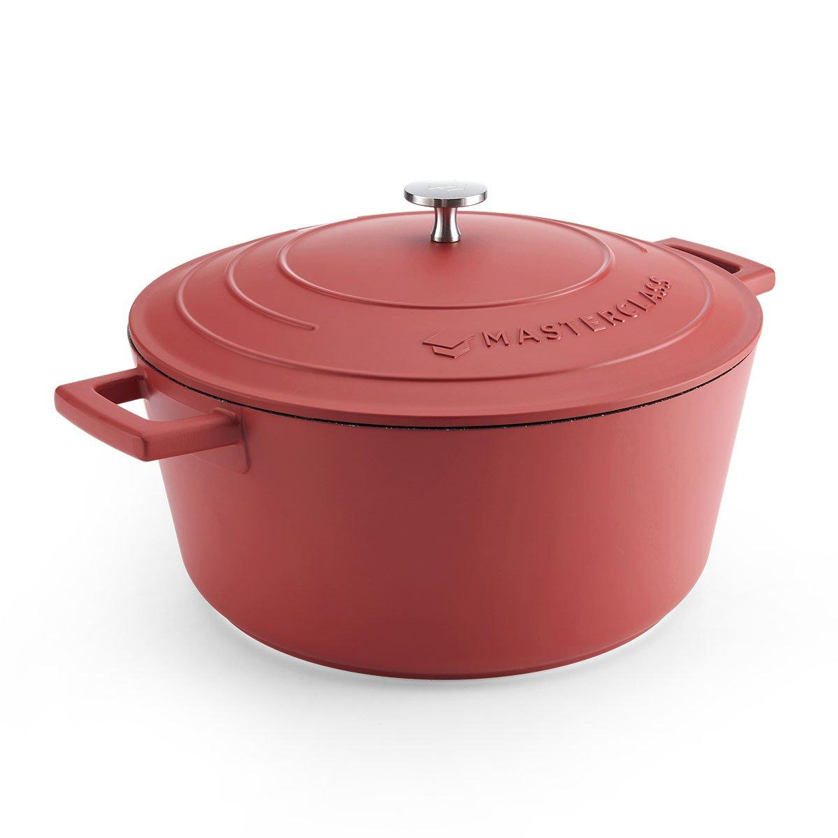 Masterclass  Cast Aluminium Casserole Dish With Lid - Red - 5L