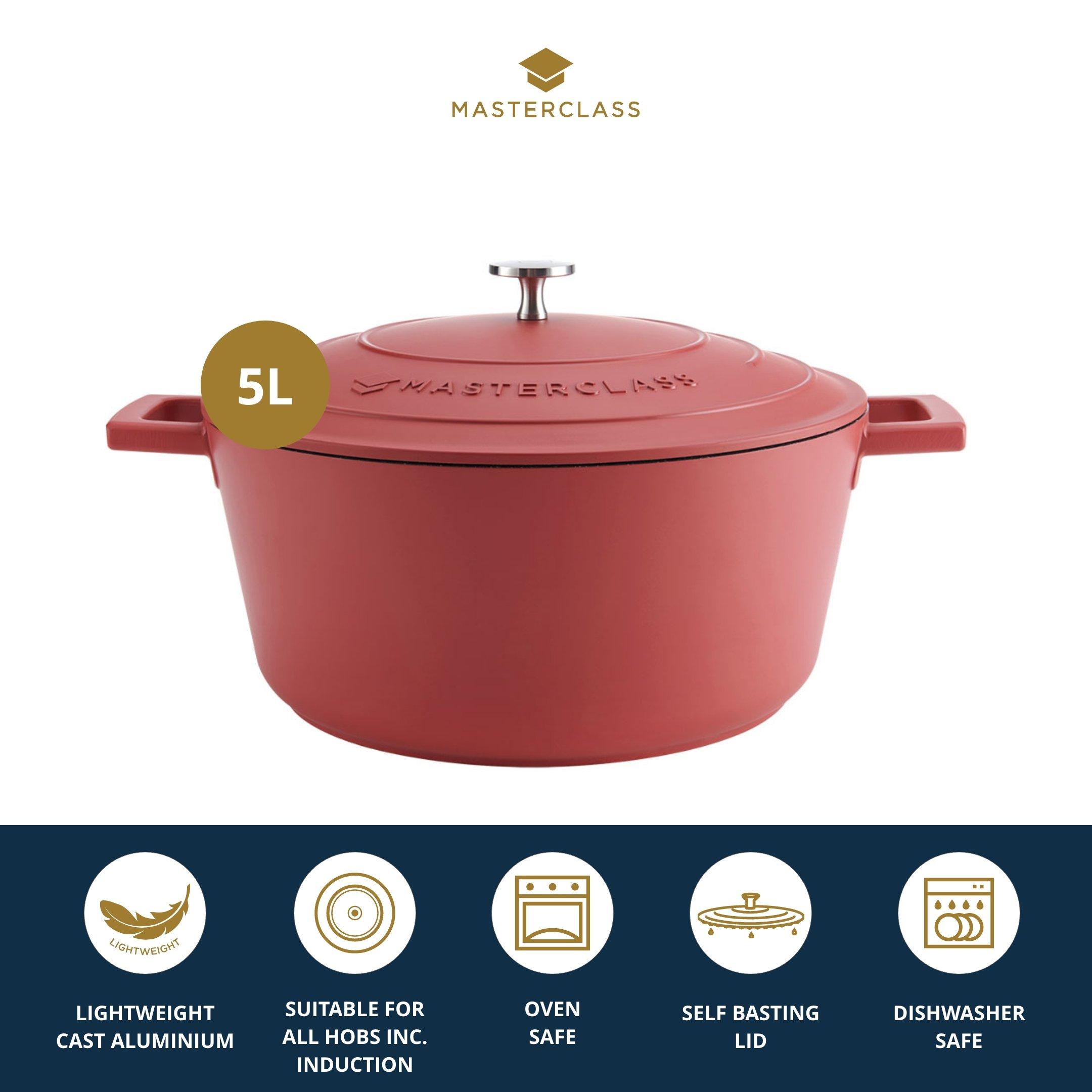 Red - MasterClass - MasterClass Cast Aluminium Casserole Dish with Lid - 7