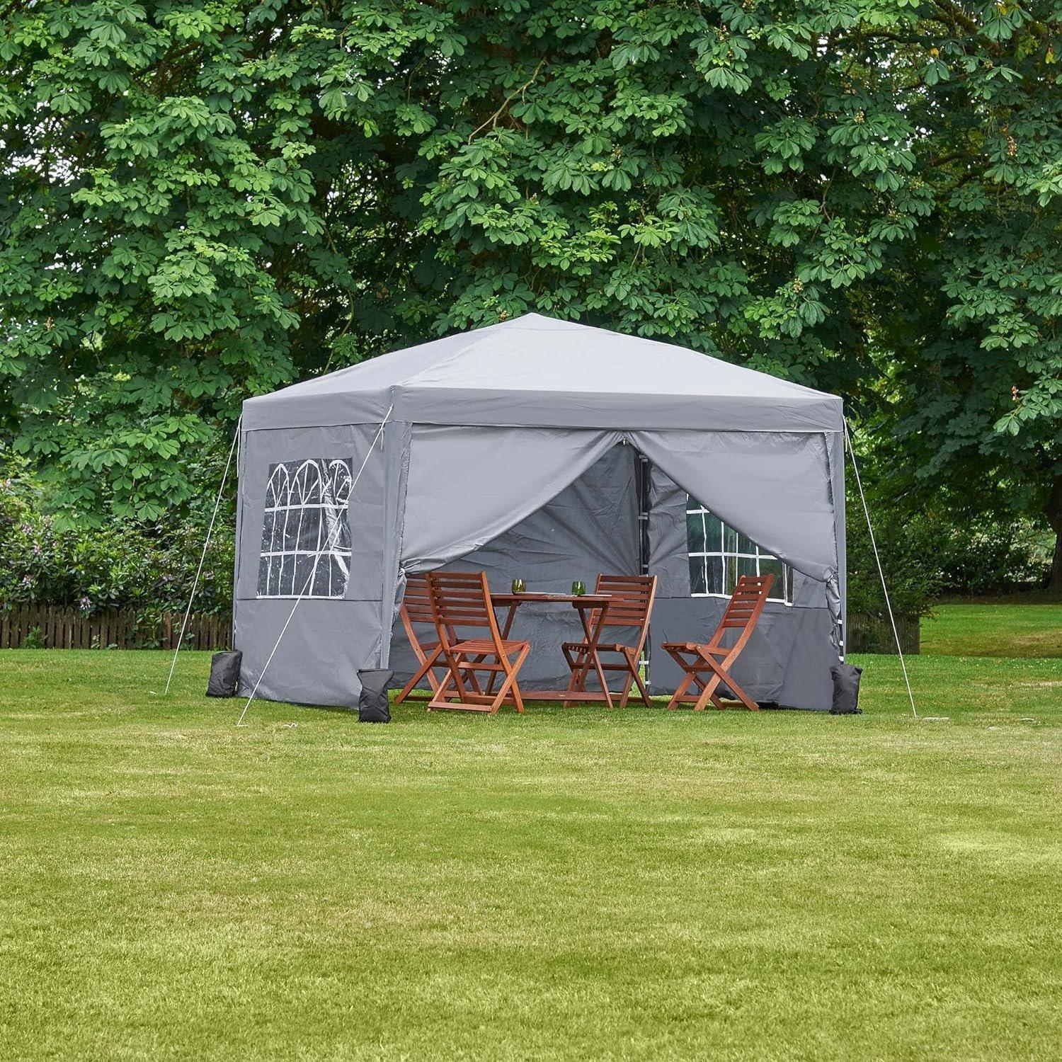 Grey - VonHaus - VonHaus Pop Up Gazebo including sides - 7