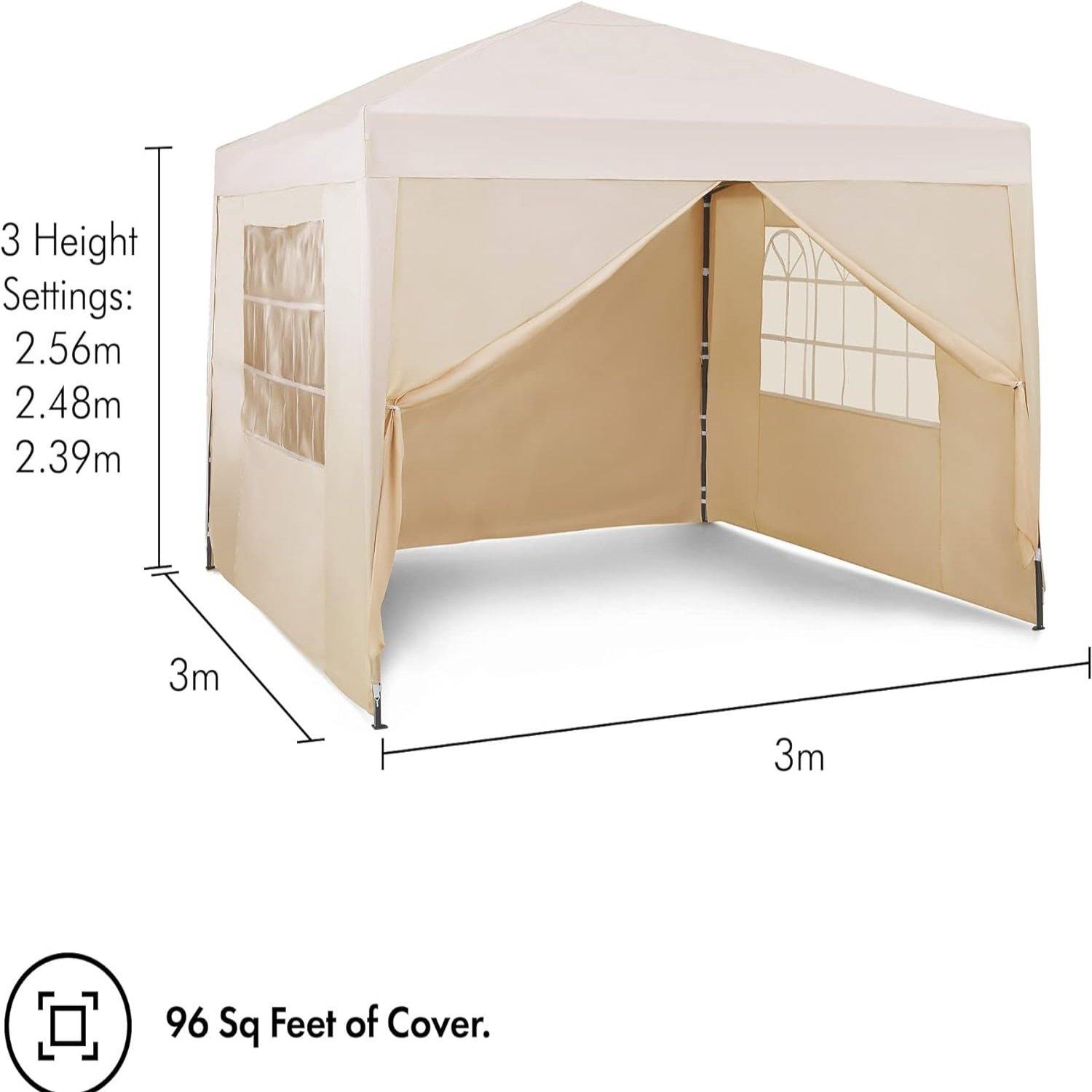 Beige - VonHaus - VonHaus Pop Up Gazebo including sides - 6