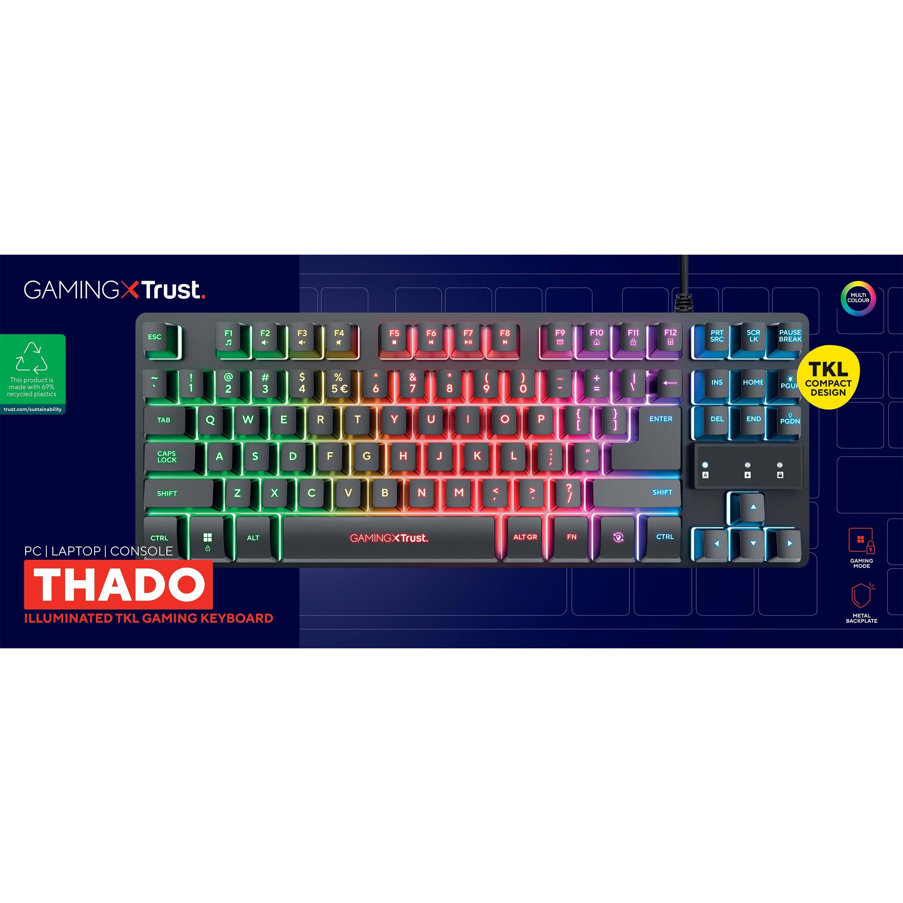Crna - Trust - GXT833 Thado TKL Keyboard Black - 9