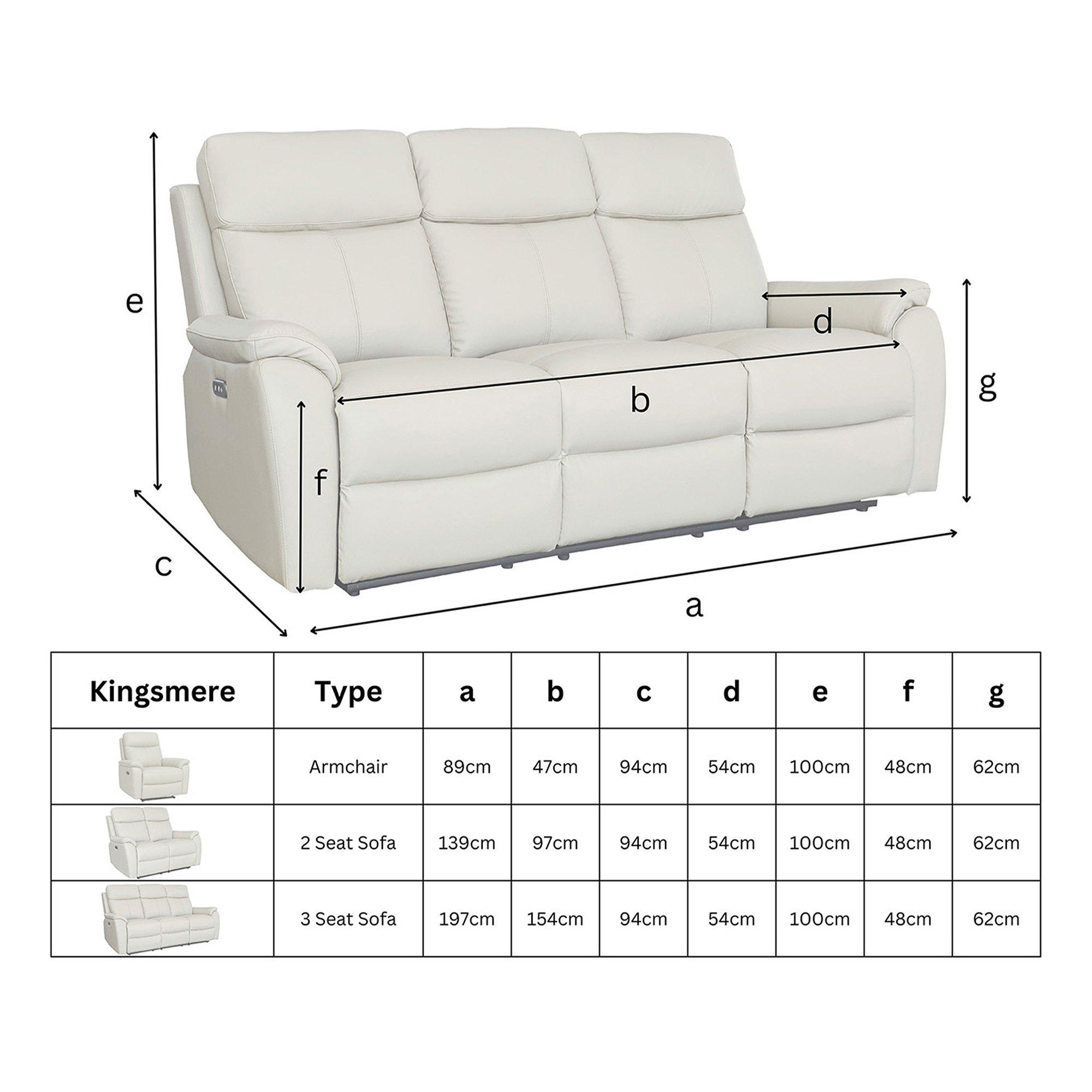 Grey - Aspire - Kingsmere 3 + 2 Power Recliner Sofa Set, Chenille - 10