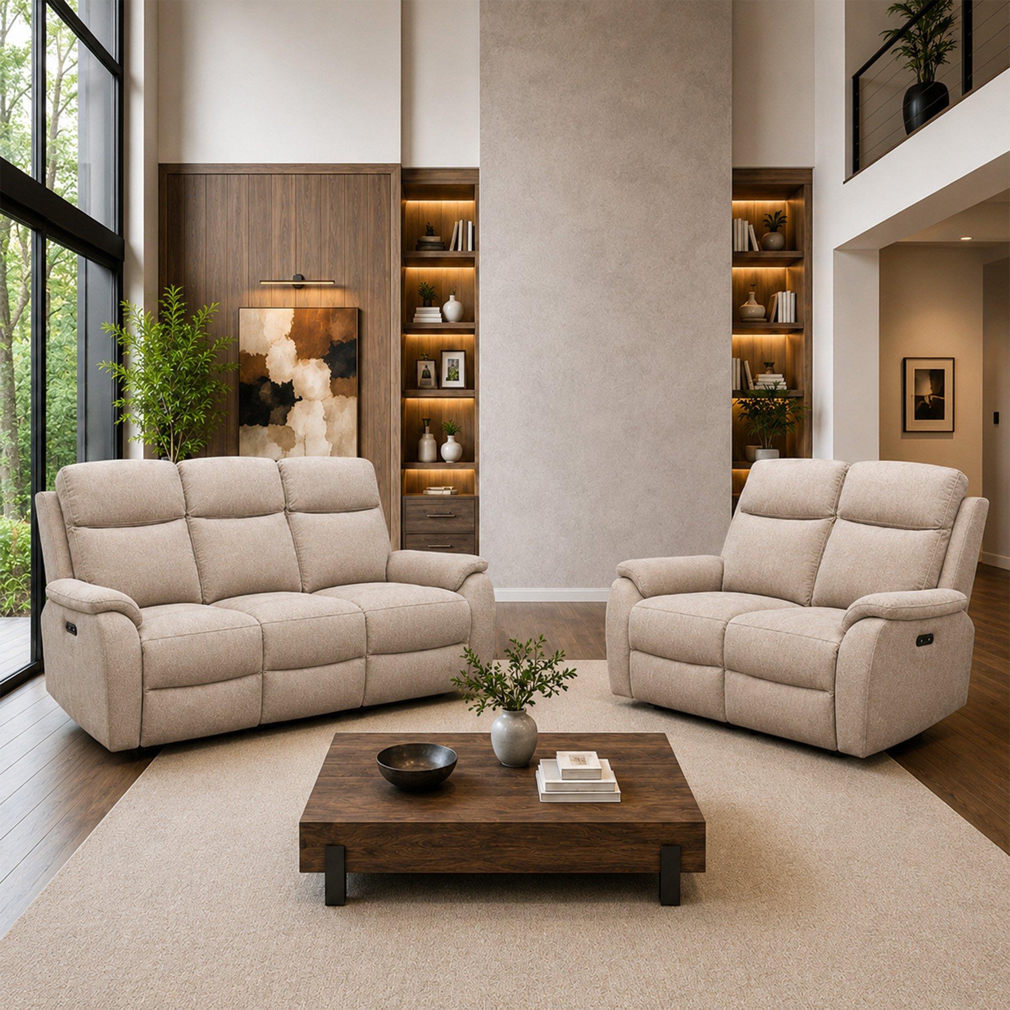 Kingsmere 3 + 2 Power Recliner Sofa Set, Chenille