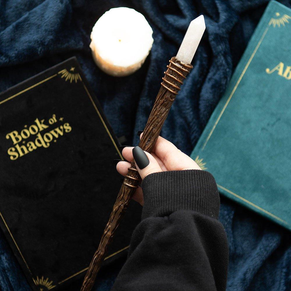 Something Different  Thin Energy Clearing Aura Quartz Crystal Wand - Brown