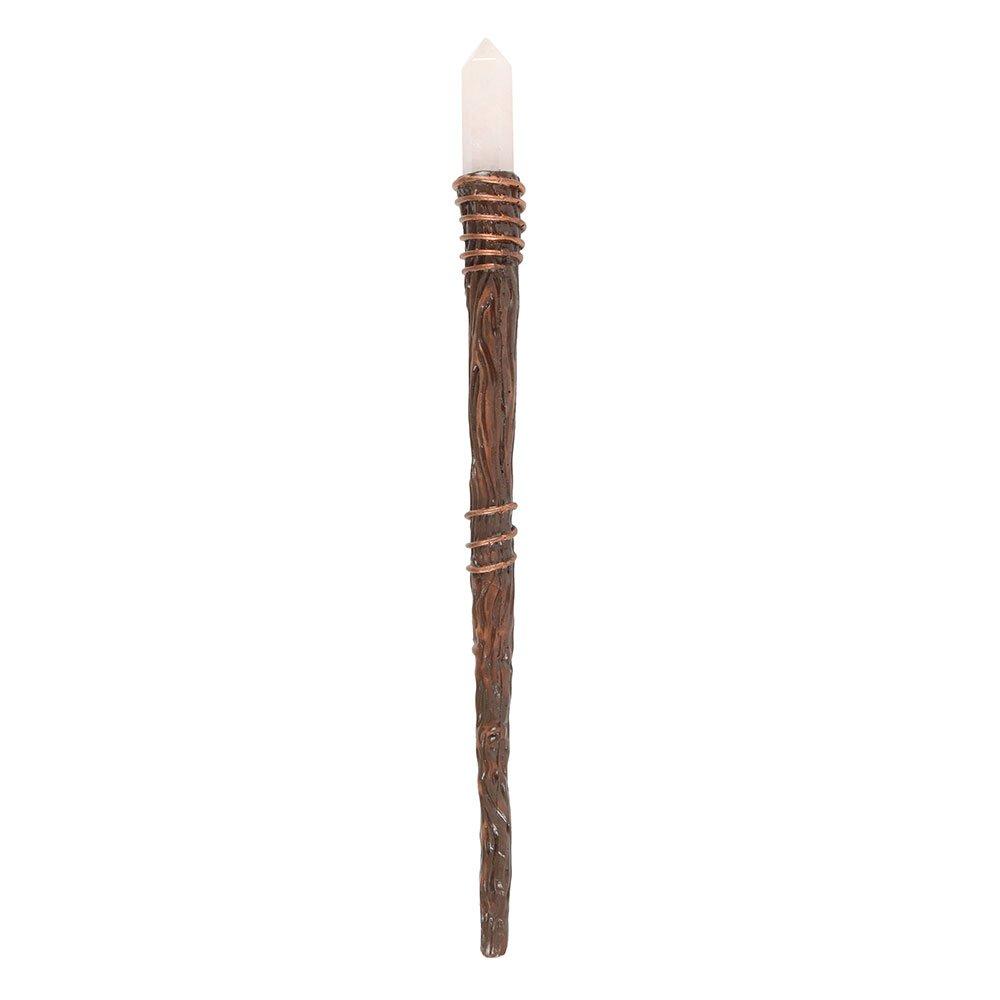 Brown - Something Different - Thin Energy Clearing Aura Quartz Crystal Wand - 3