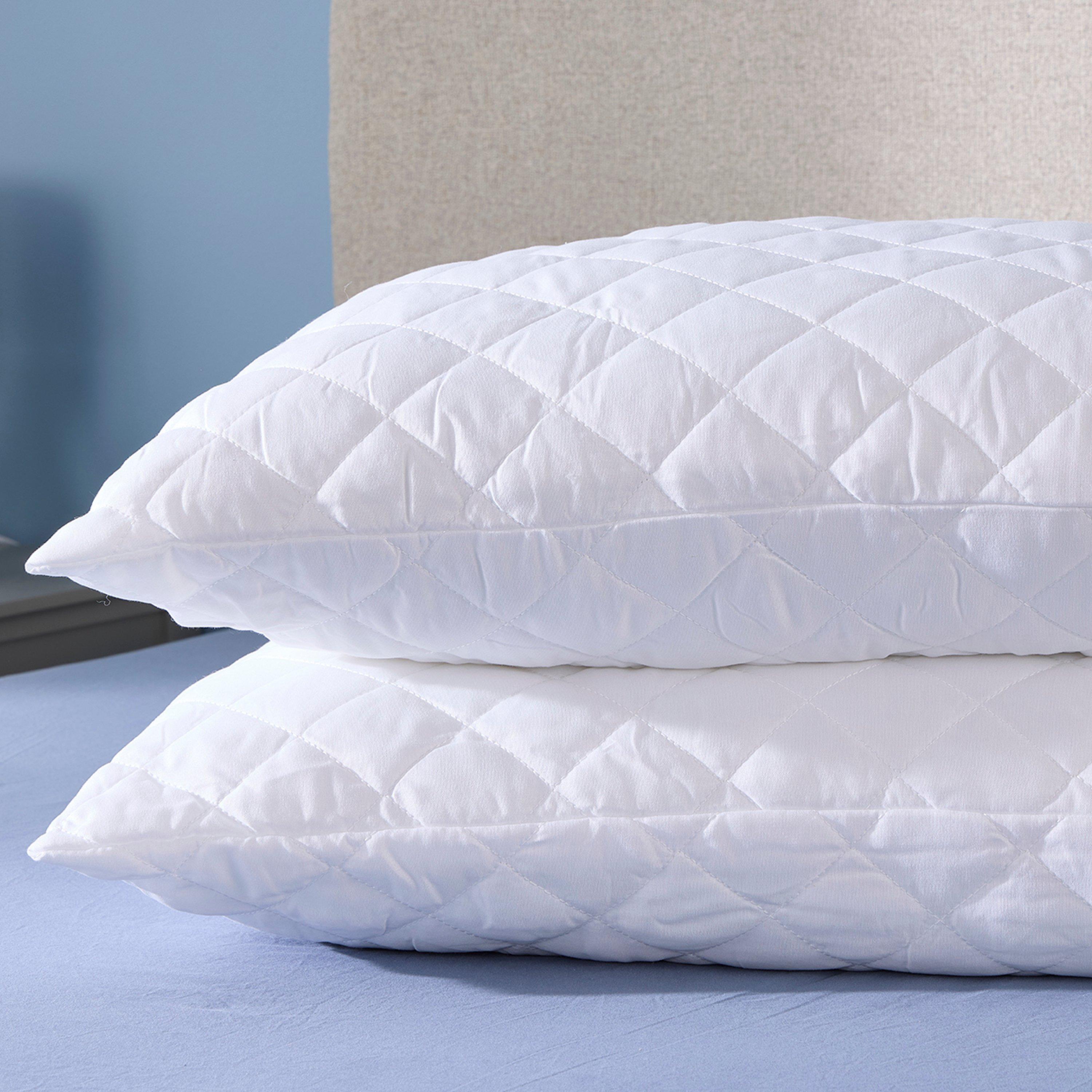 White - Downland - Superbounce Quilted Pillow Protector Pair - 4