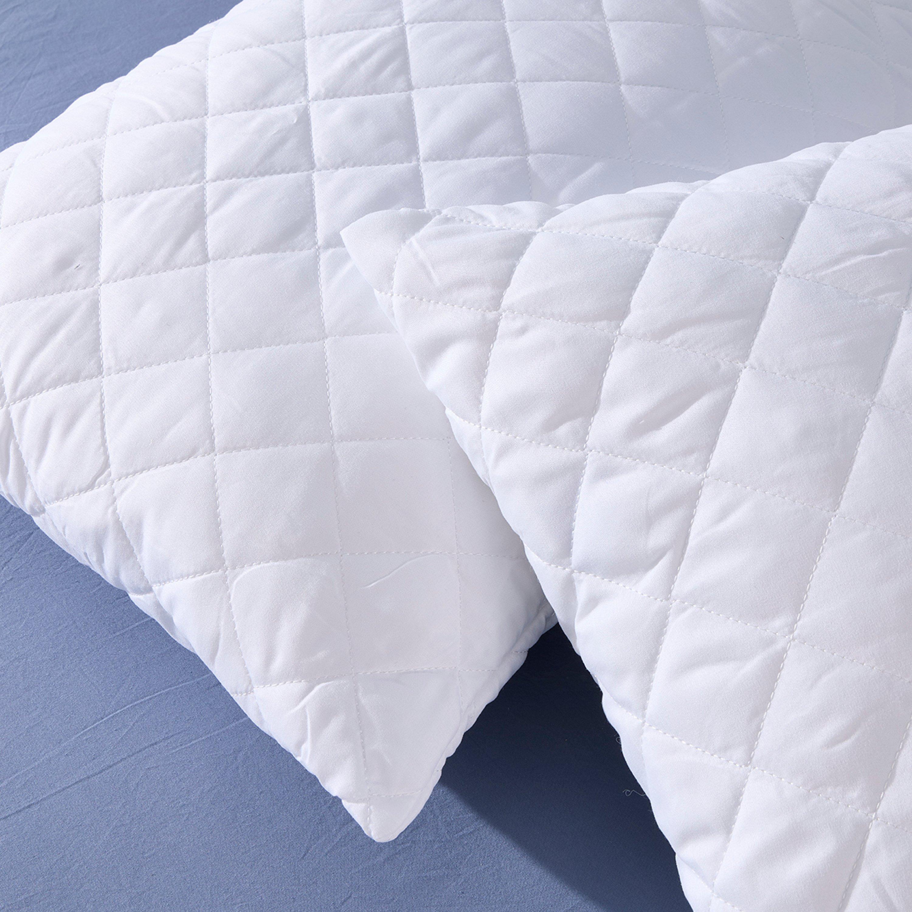 White - Downland - Superbounce Quilted Pillow Protector Pair - 5