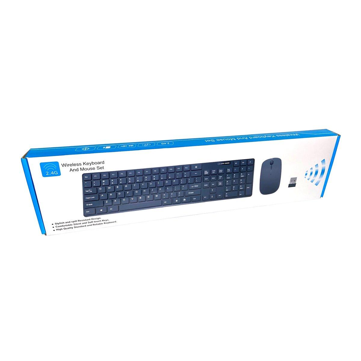 Black - Digitek - Wireless PC Keyboard and Optical Mouse Combo Set - 2