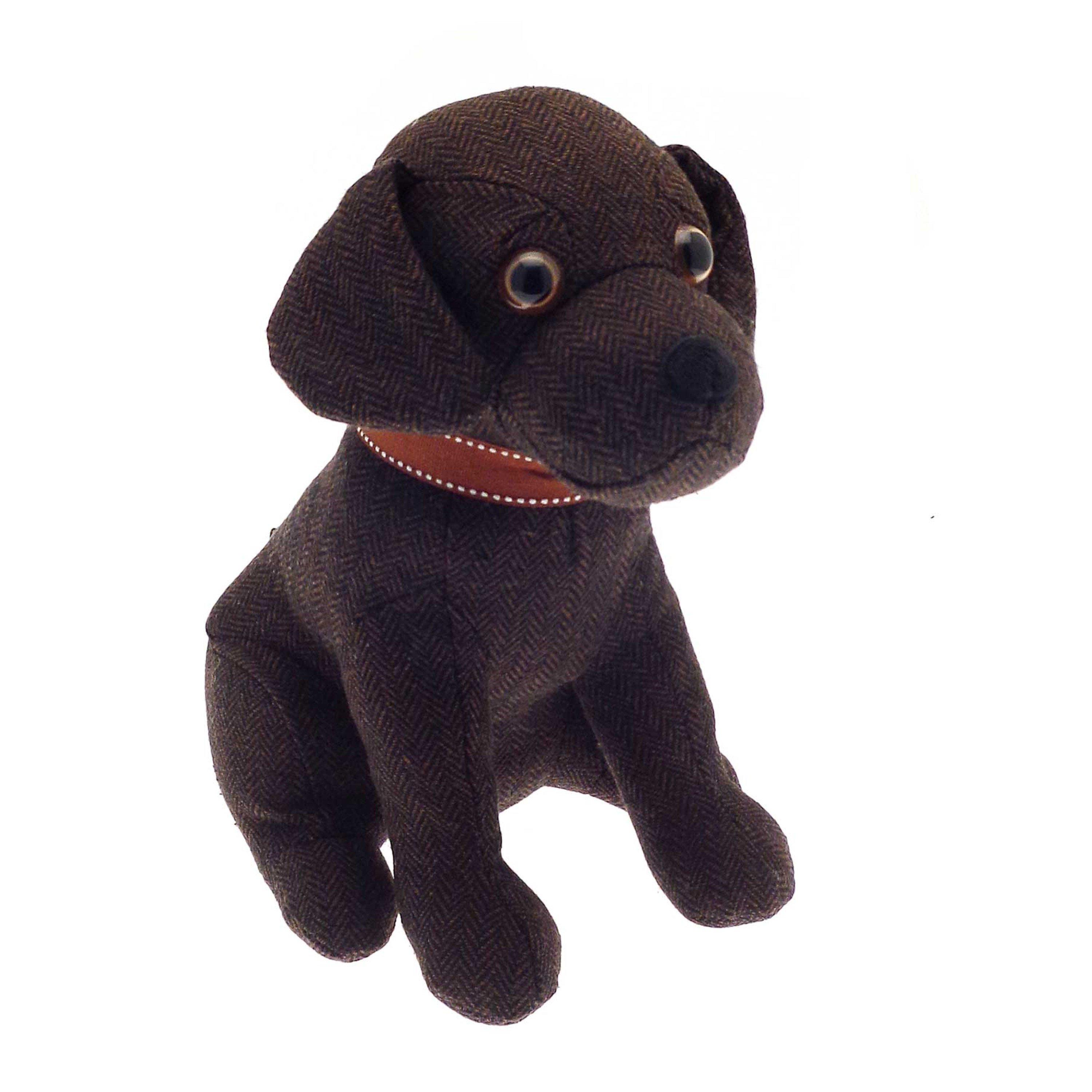 Country Club Door Stop Novelty Chocolate Labrador - Herringbone