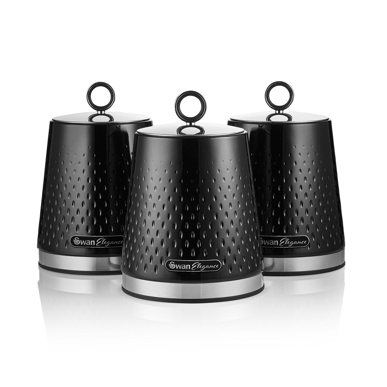 Black - Swan - Elegance Set of 3 Canisters - 1