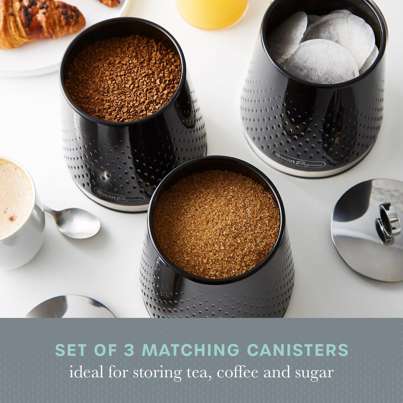 Black - Swan - Elegance Set of 3 Canisters - 3