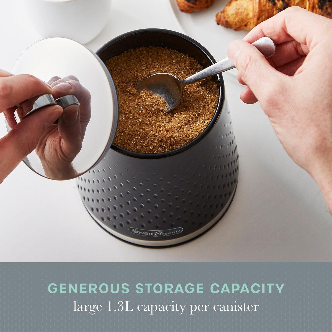 Black - Swan - Elegance Set of 3 Canisters - 6