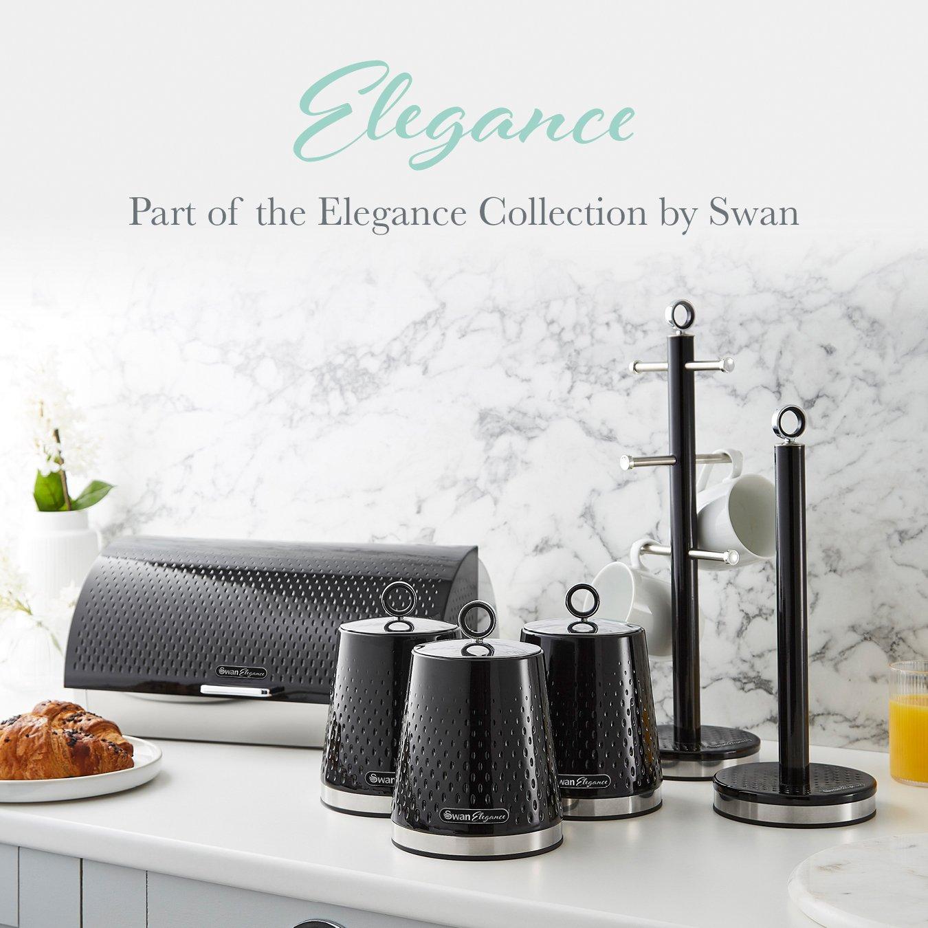 Black - Swan - Elegance Set of 3 Canisters - 8