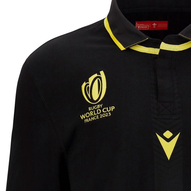 Noir/Yellow - Macron - Wales Rugby Away Long Sleeve Shirt 2023 2024 Adults - 4