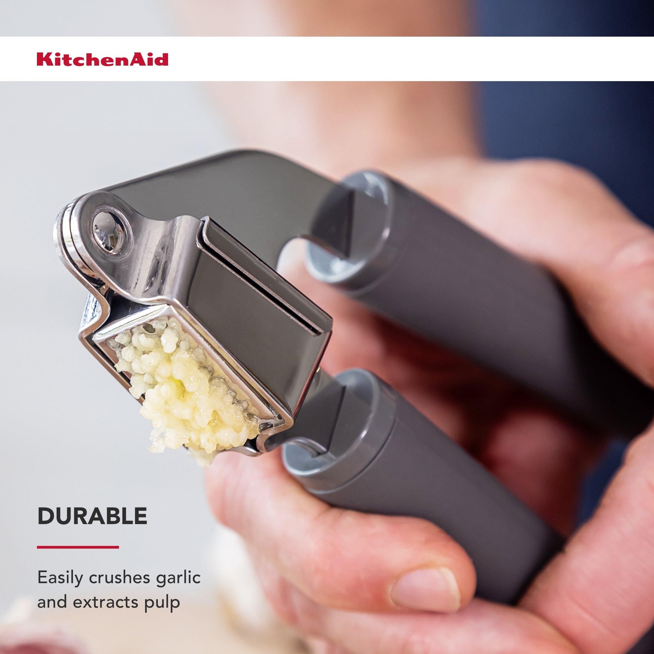 Grey - KitchenAid - KitchenAid Soft Grip Garlic Press - Charcoal Grey - 3