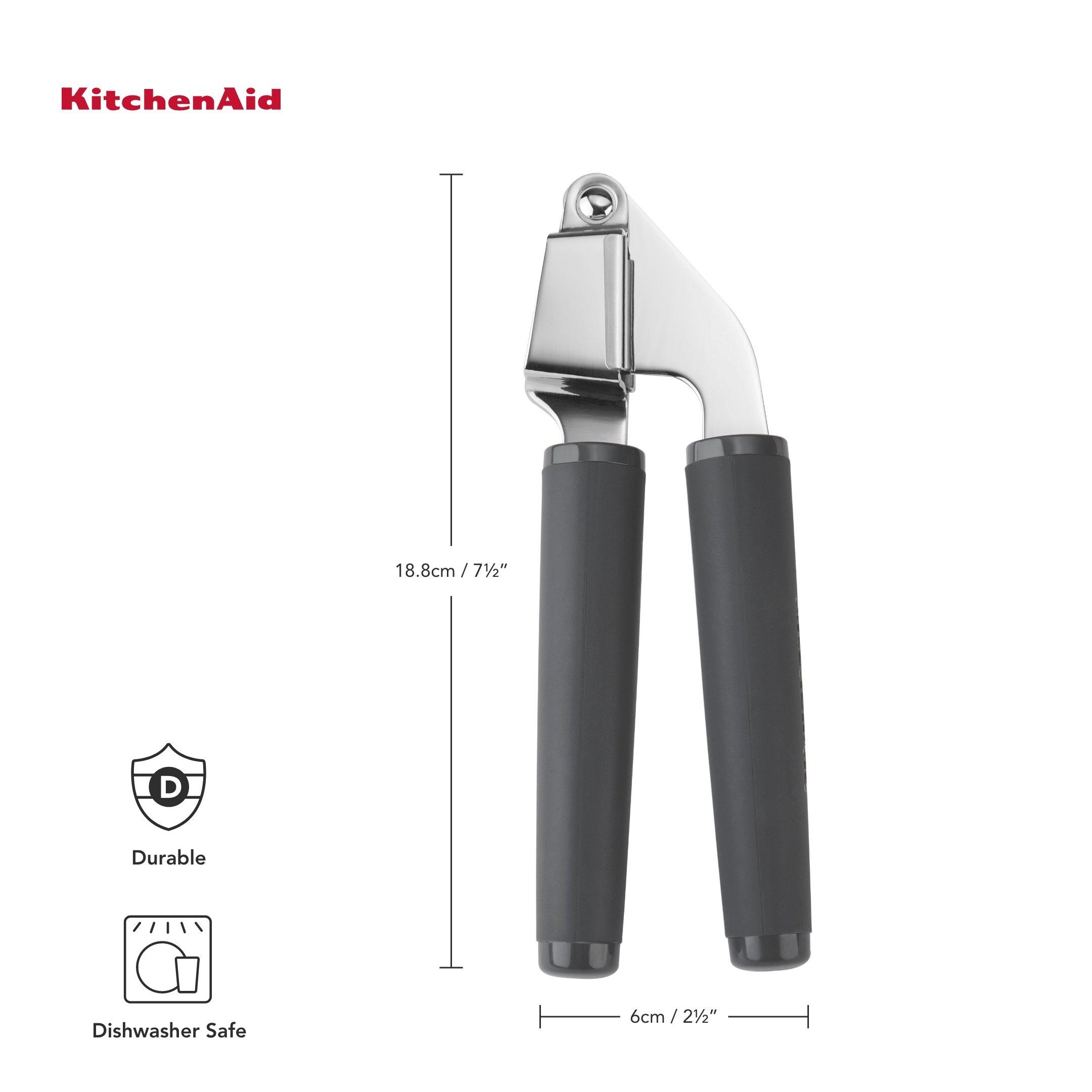 Grey - KitchenAid - KitchenAid Soft Grip Garlic Press - Charcoal Grey - 4