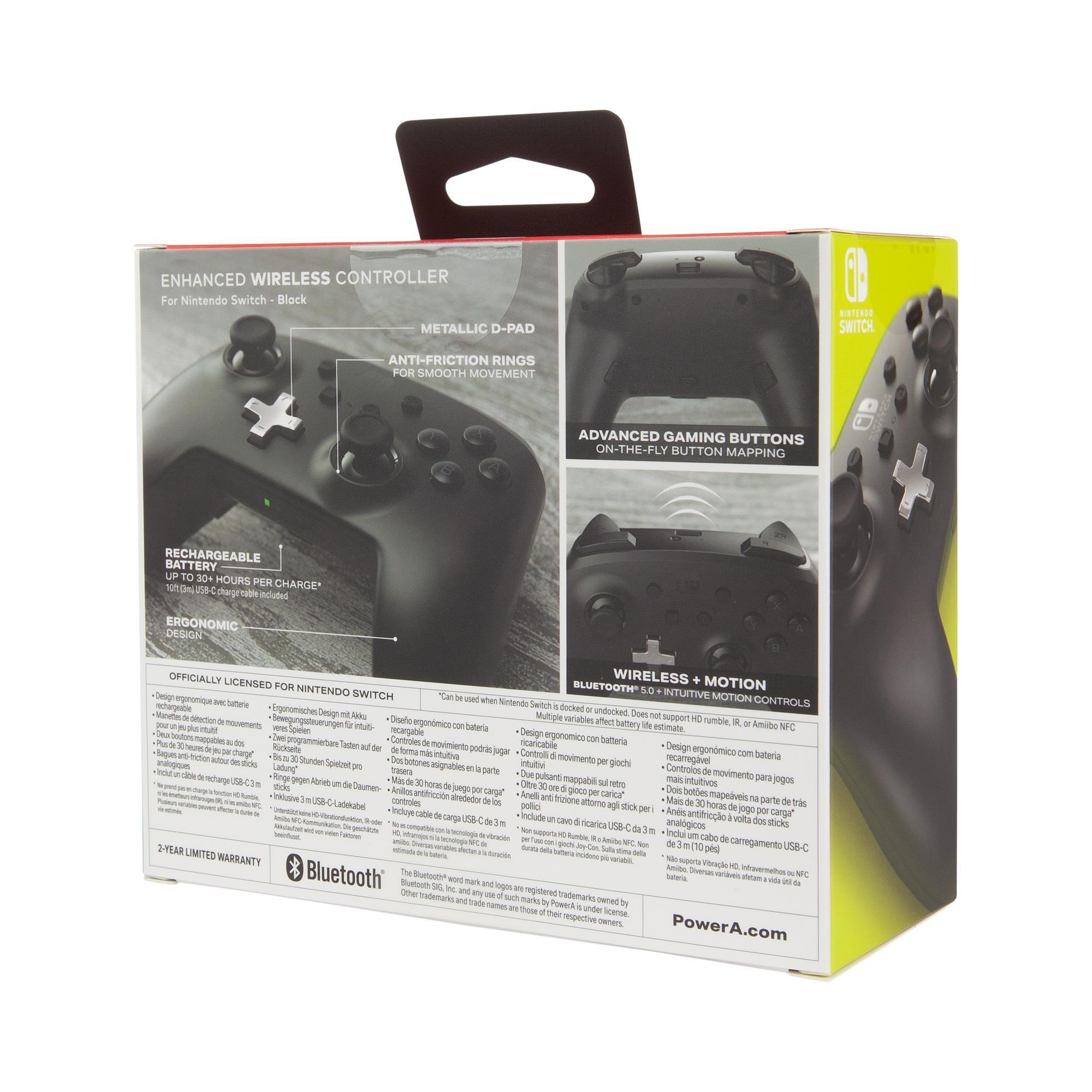 Black - PowerA - Switch Enhanced Wireless Controller - Black - 11