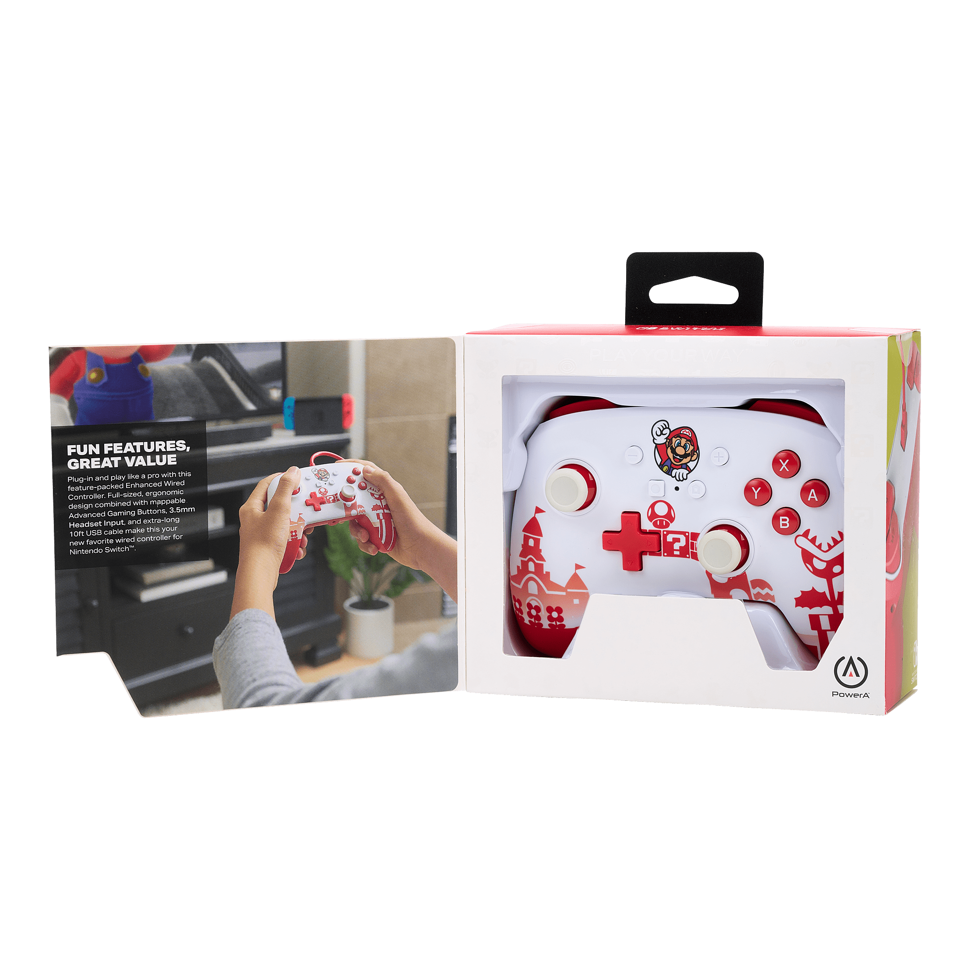 Mario White/Red - PowerA - Switch Enhanced Wired Controller - Mario Red/White - 11