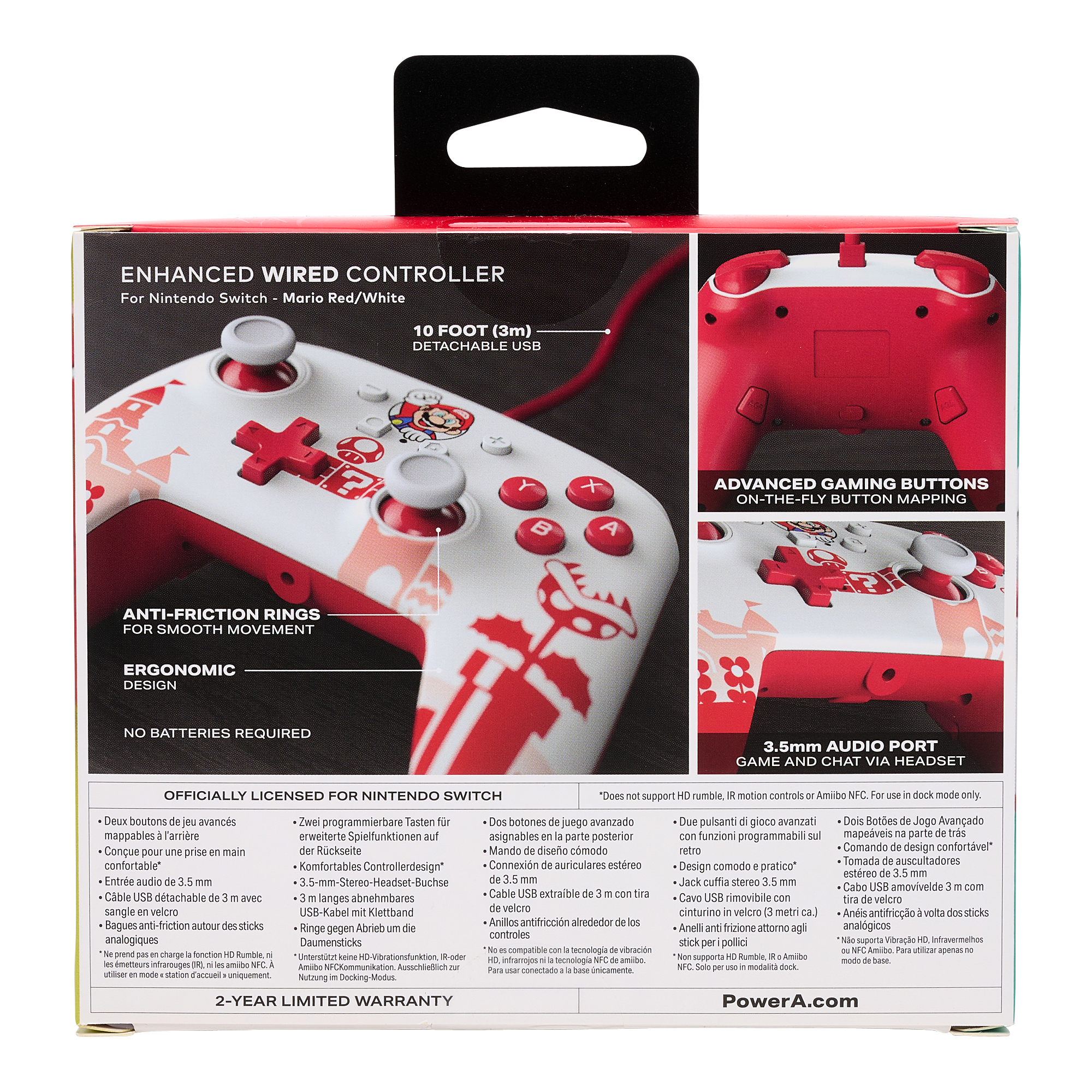 Mario White/Red - PowerA - Switch Enhanced Wired Controller - Mario Red/White - 12