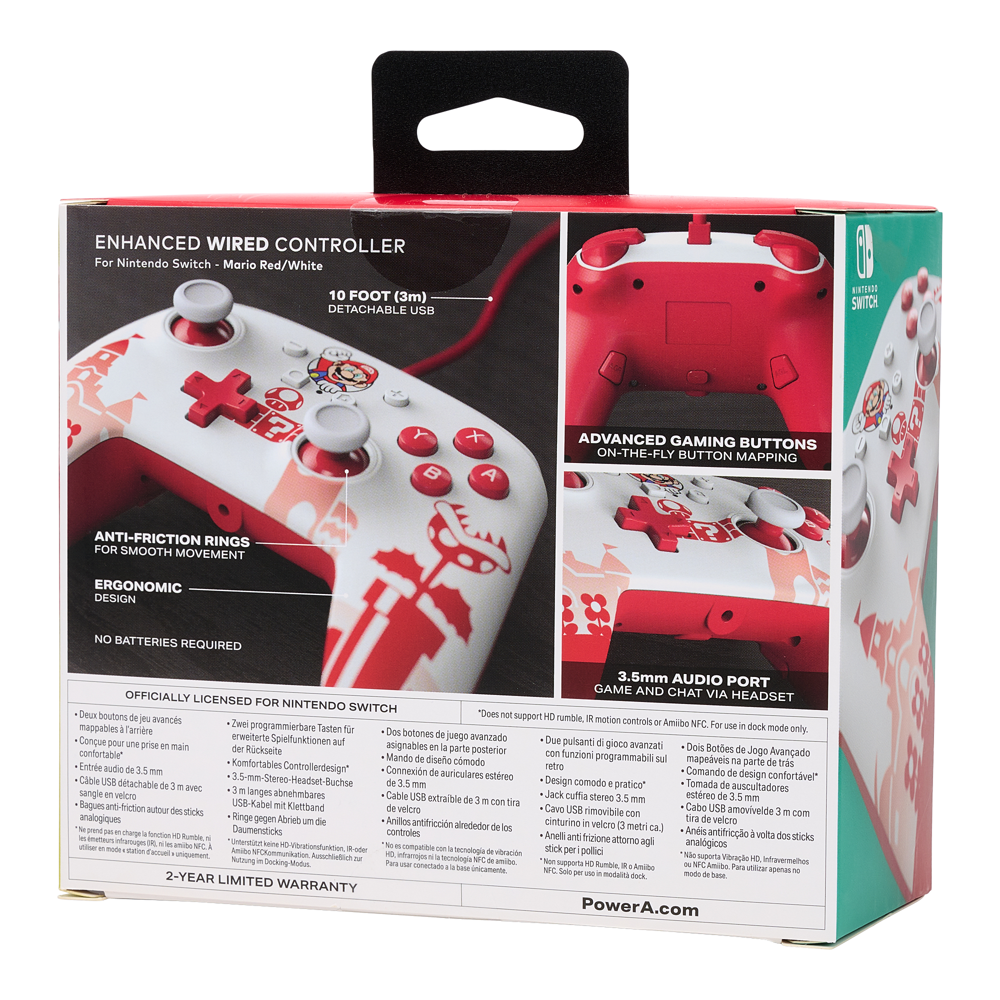 Mario White/Red - PowerA - Switch Enhanced Wired Controller - Mario Red/White - 13