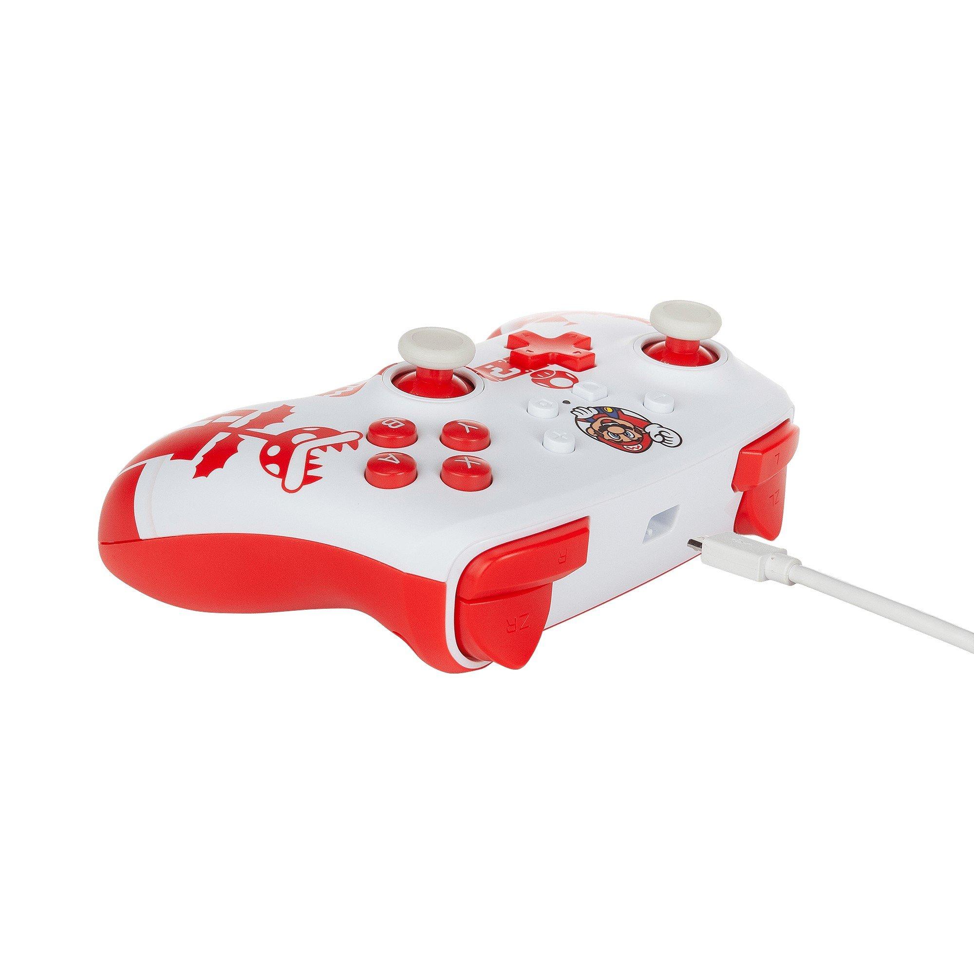 Mario White/Red - PowerA - Switch Enhanced Wired Controller - Mario Red/White - 3