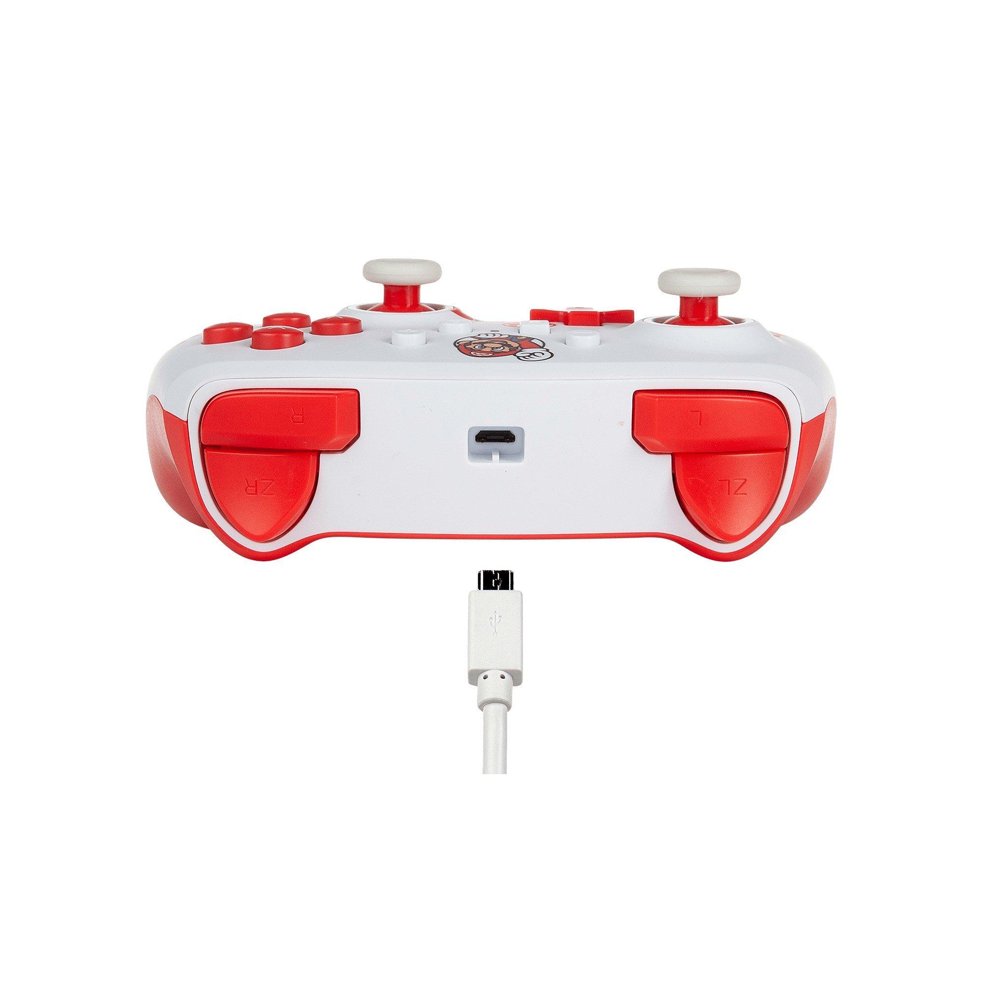 Mario White/Red - PowerA - Switch Enhanced Wired Controller - Mario Red/White - 4
