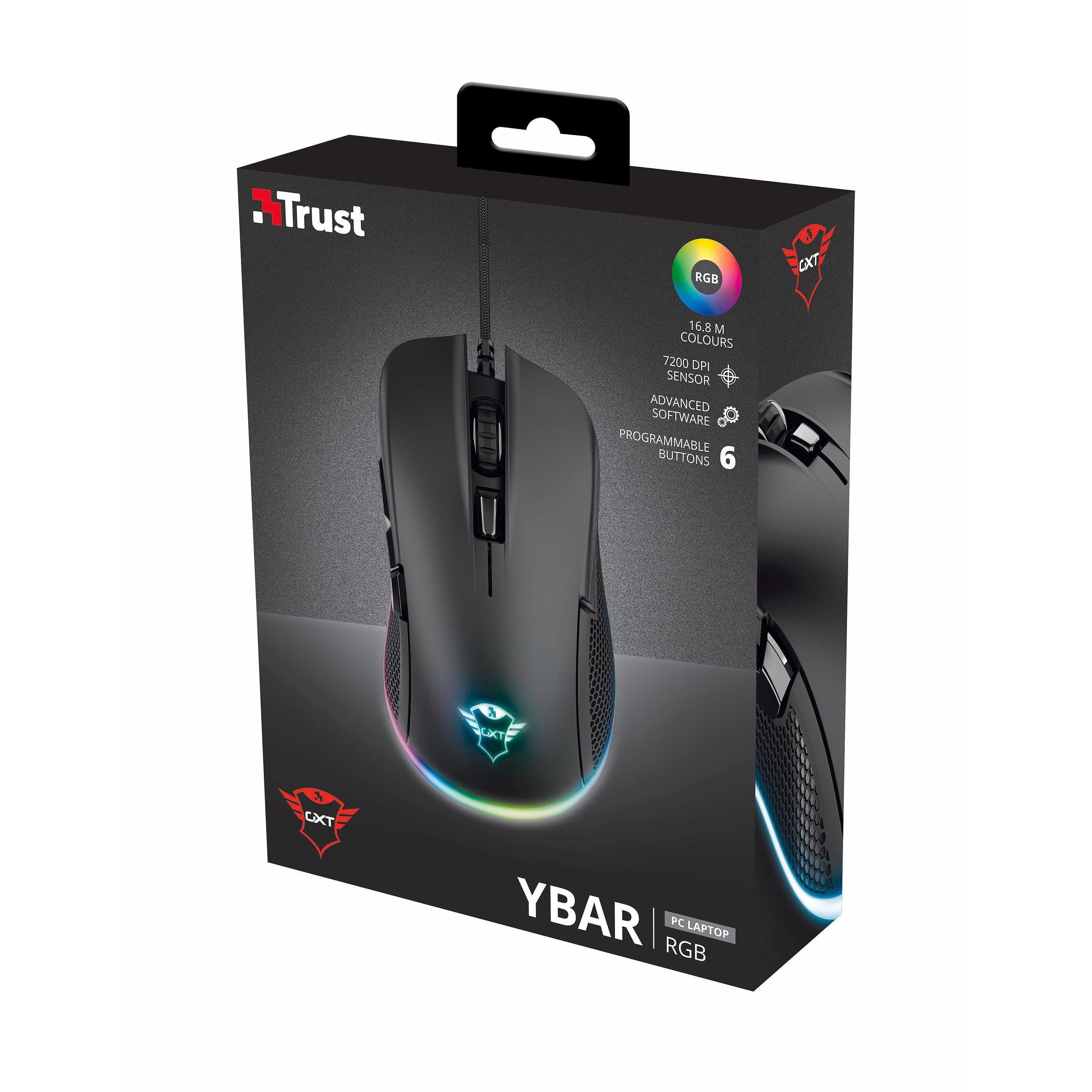 Black - Trust - Trust GXT 922 YBAR Gaming Mouse - Black - 3