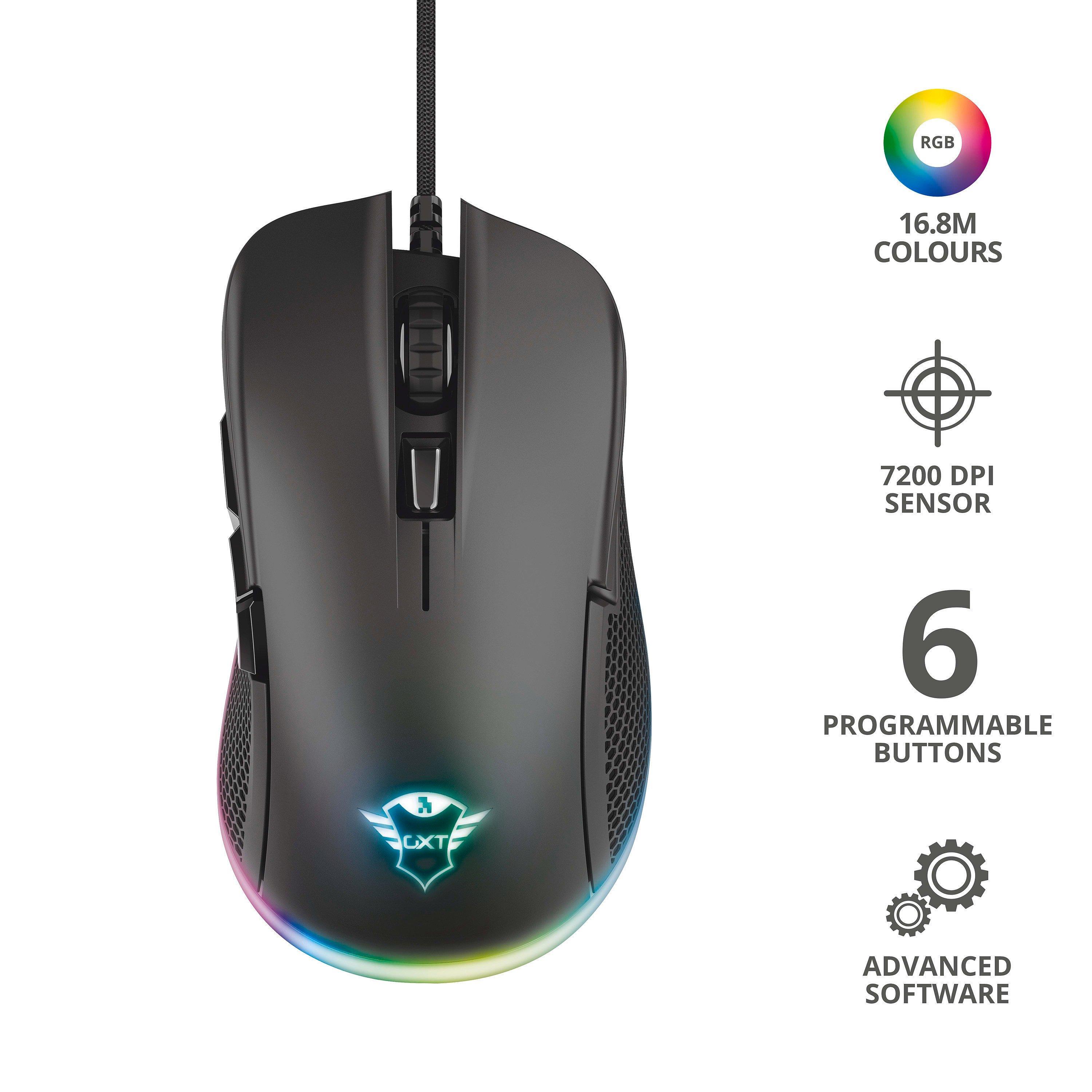 Black - Trust - Trust GXT 922 YBAR Gaming Mouse - Black - 4