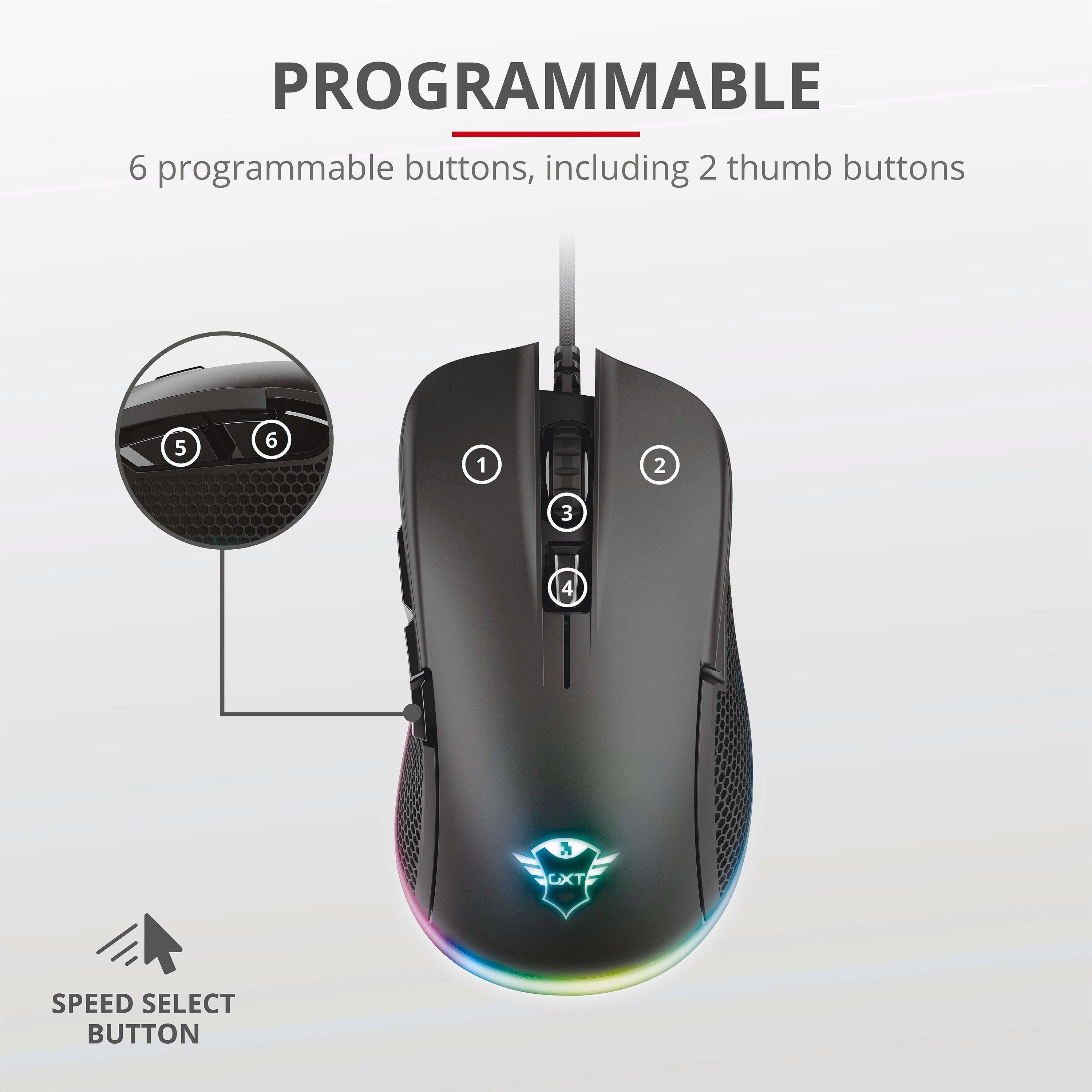 Black - Trust - Trust GXT 922 YBAR Gaming Mouse - Black - 6