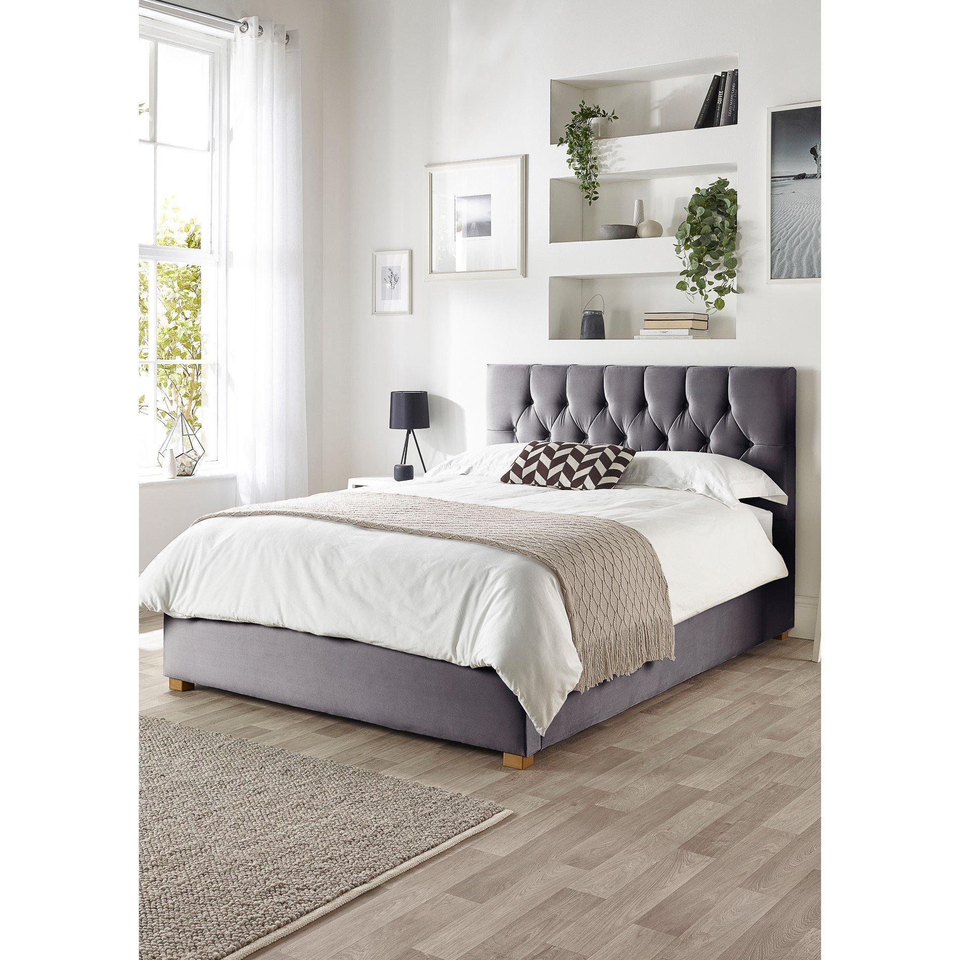 Steel - Catherine Lansfield - Catherine Lansfield Boutique Ottoman Bed - 3