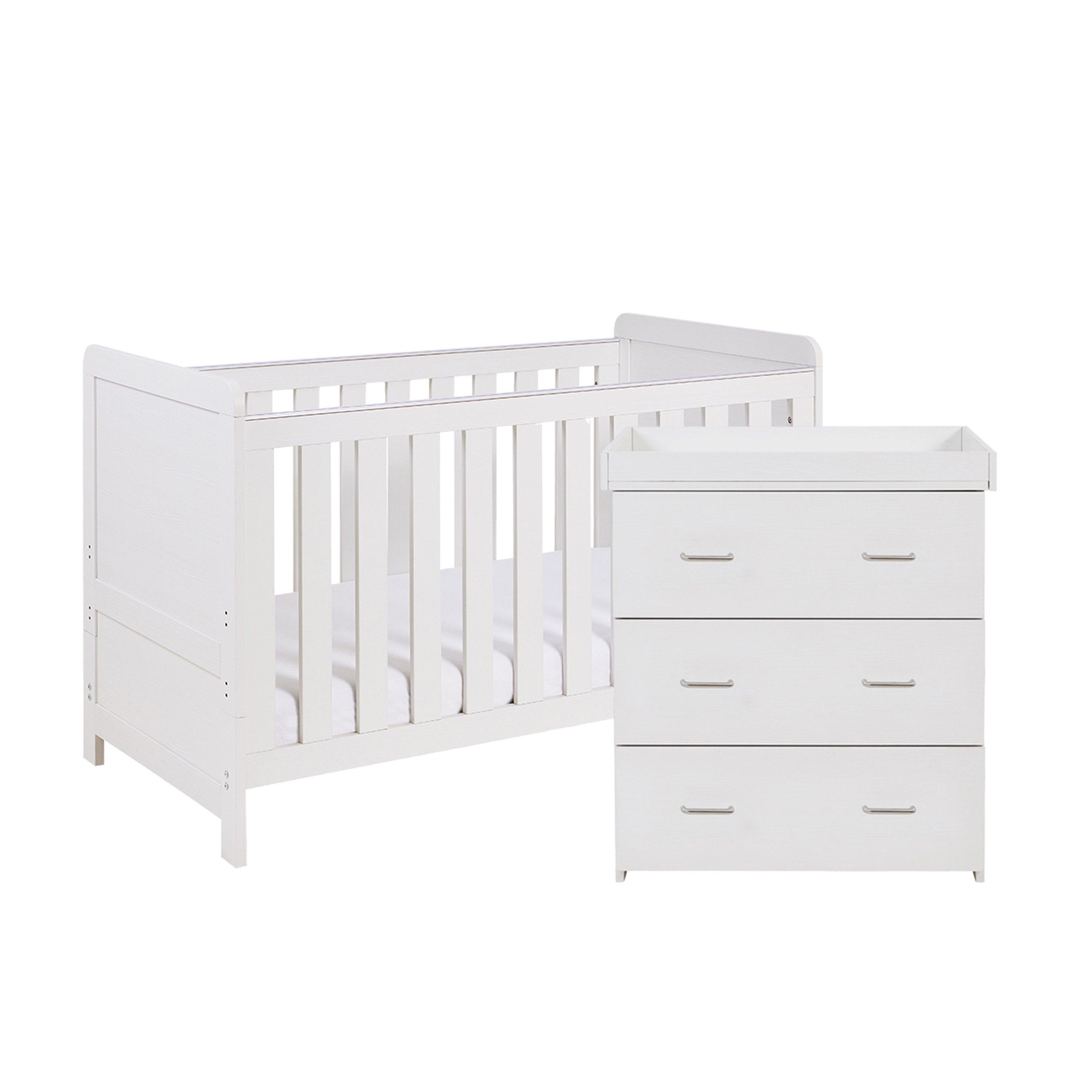 Babymore  Caro 2 Piece Nursery Room Set - White Wash - 90x126x145