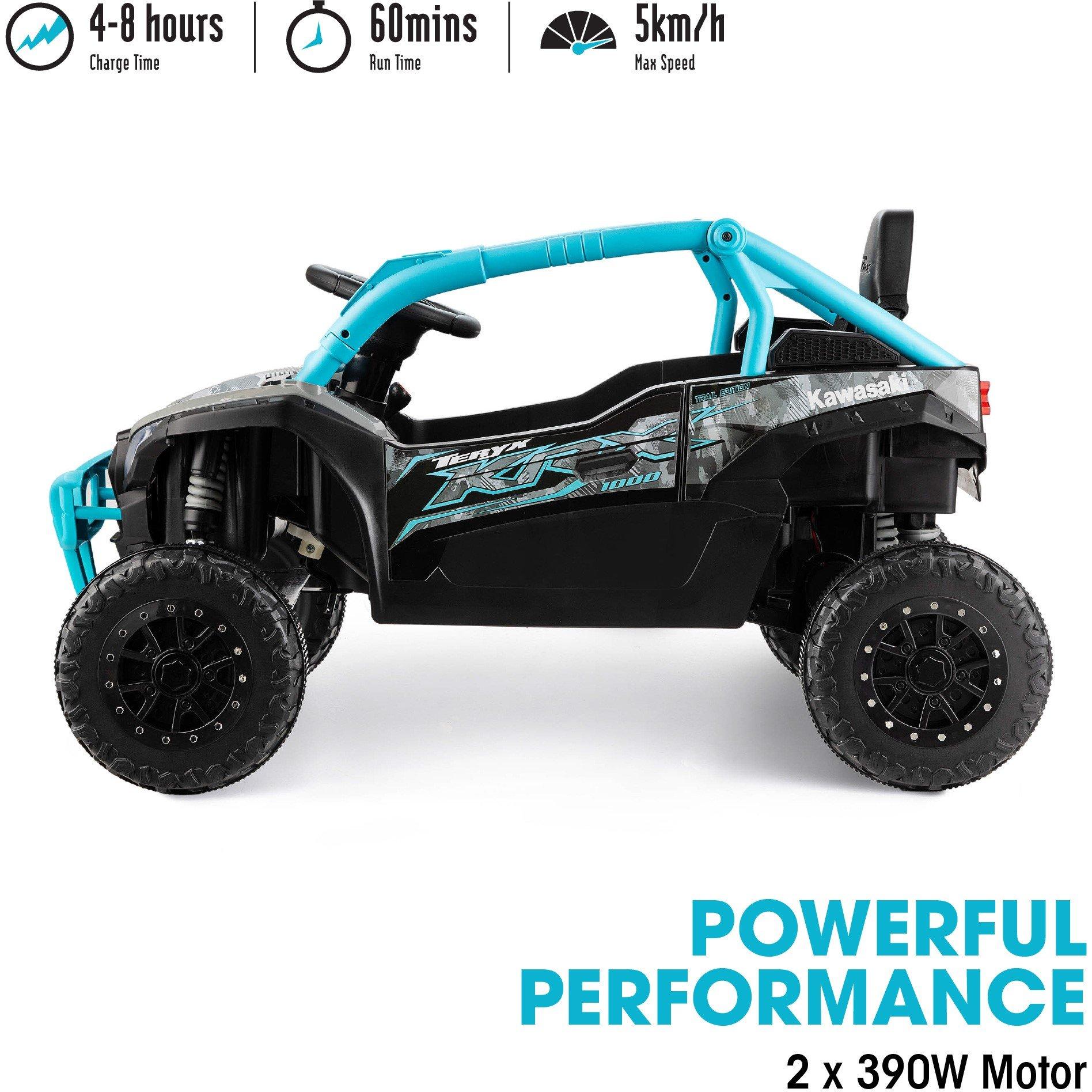 Black And Blue - Xootz - Kawasaki KRX 1000 12v Ride On-Black/Blue - 3