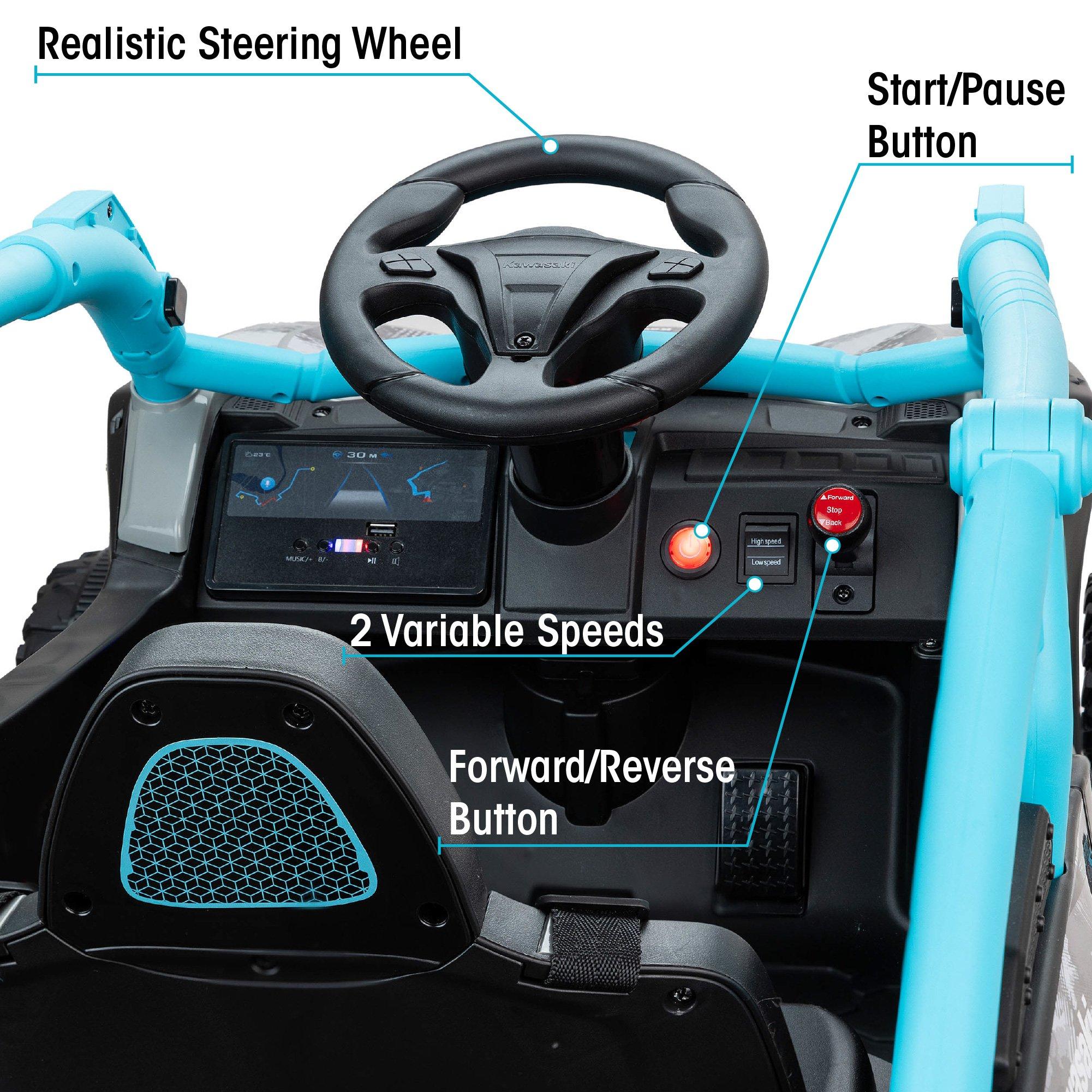 Black And Blue - Xootz - Kawasaki KRX 1000 12v Ride On-Black/Blue - 6