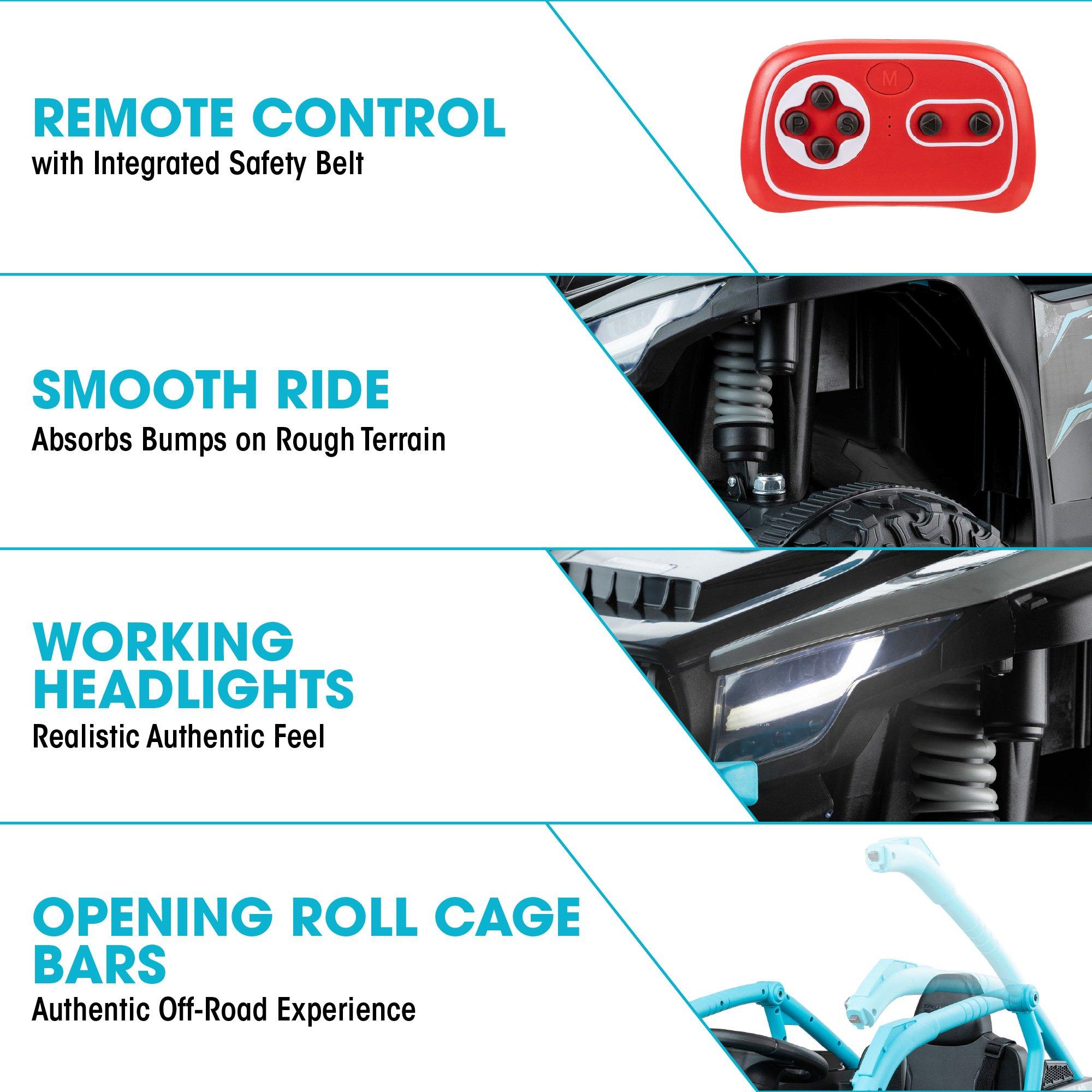 Black And Blue - Xootz - Kawasaki KRX 1000 12v Ride On-Black/Blue - 7