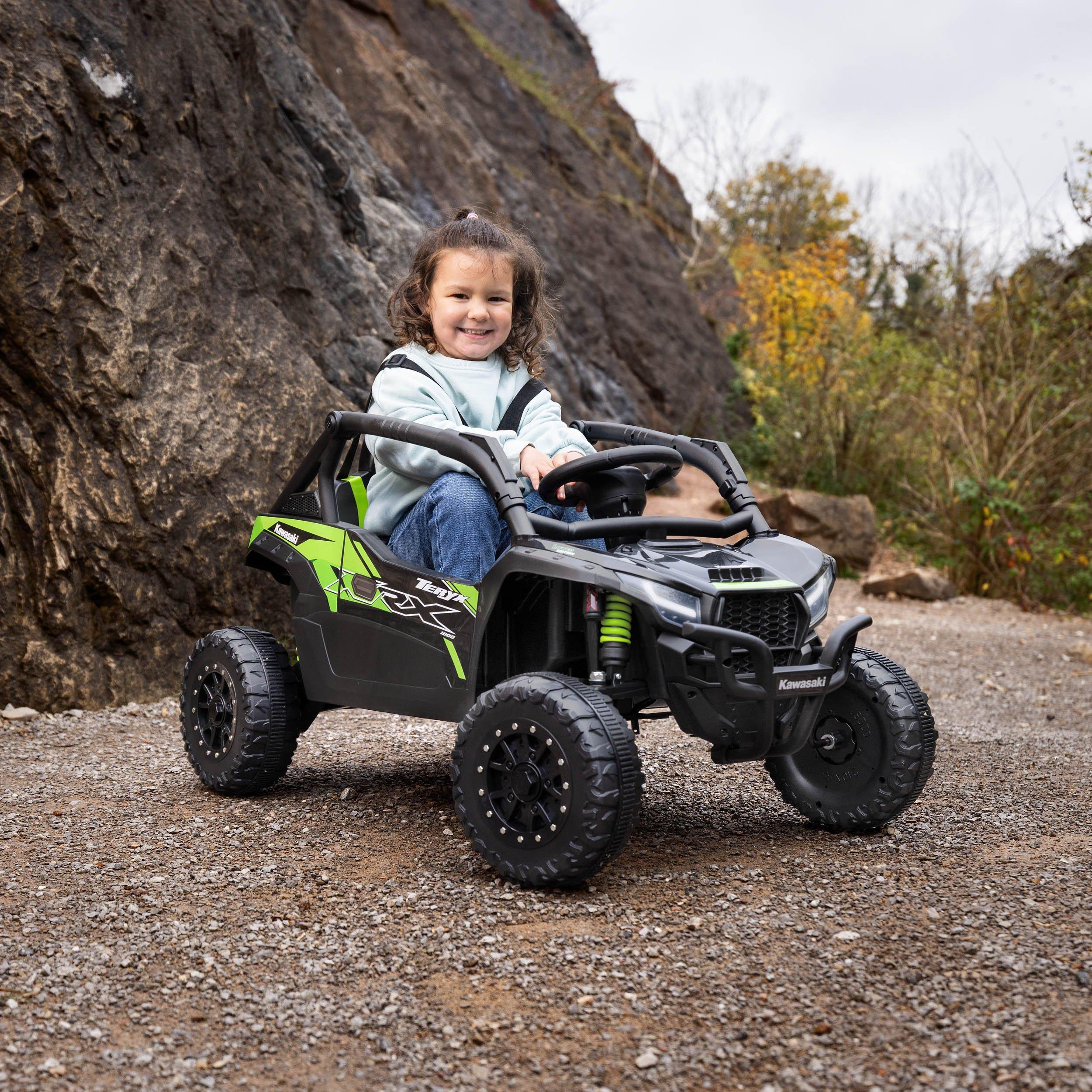Black And Green - Xootz - Kawasaki KRX 1000 12v Ride On-Black/Green - 1