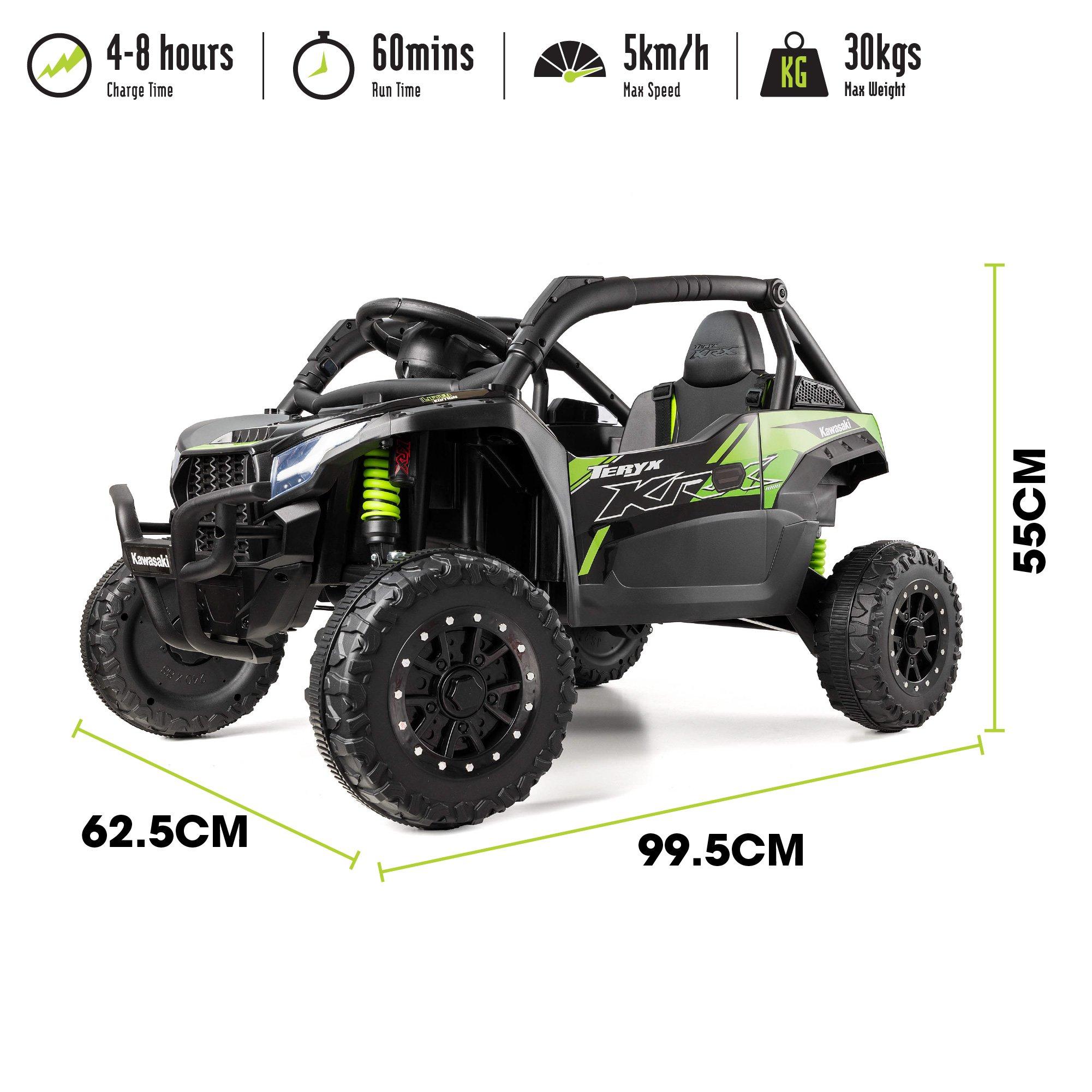 Black And Green - Xootz - Kawasaki KRX 1000 12v Ride On-Black/Green - 2