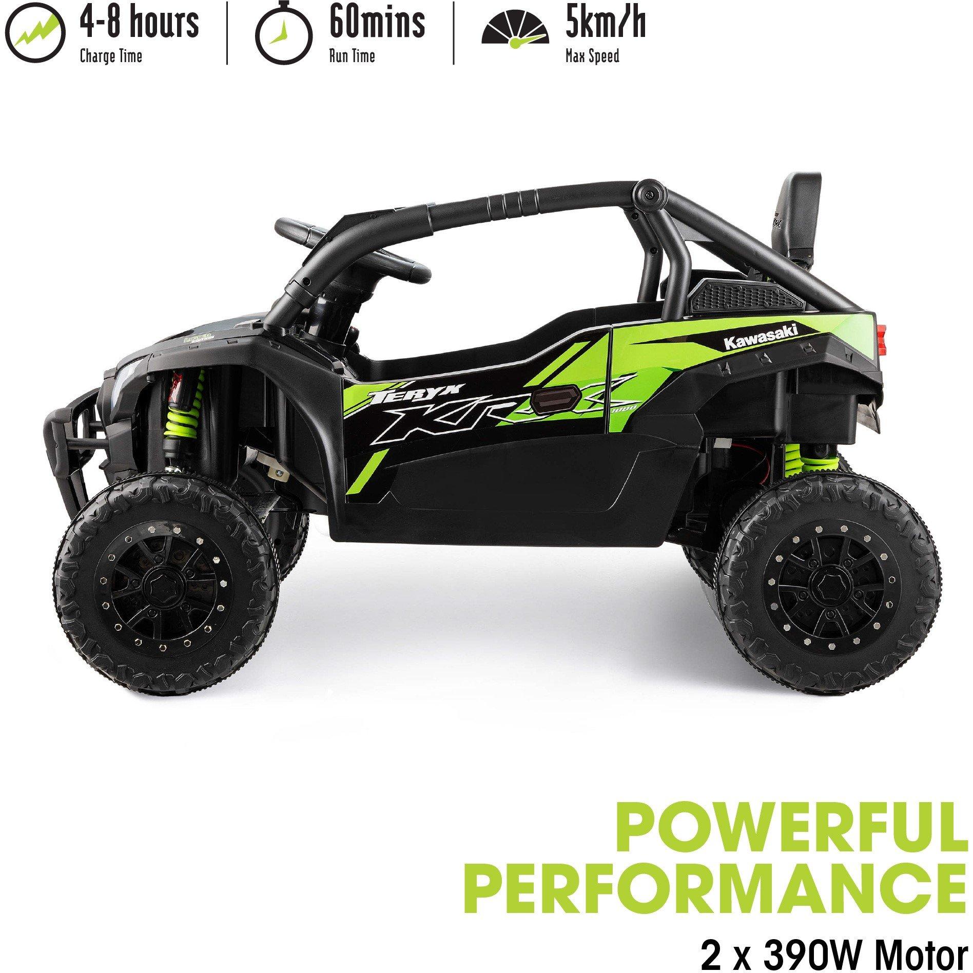 Black And Green - Xootz - Kawasaki KRX 1000 12v Ride On-Black/Green - 3
