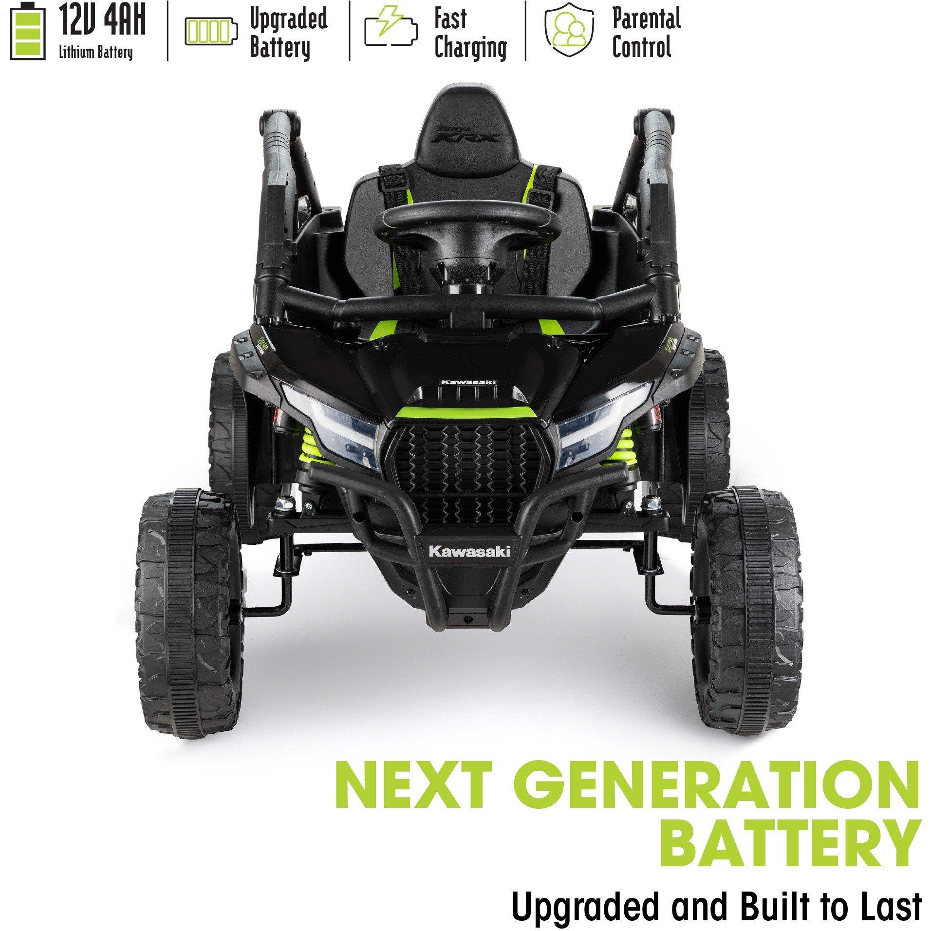 Black And Green - Xootz - Kawasaki KRX 1000 12v Ride On-Black/Green - 4