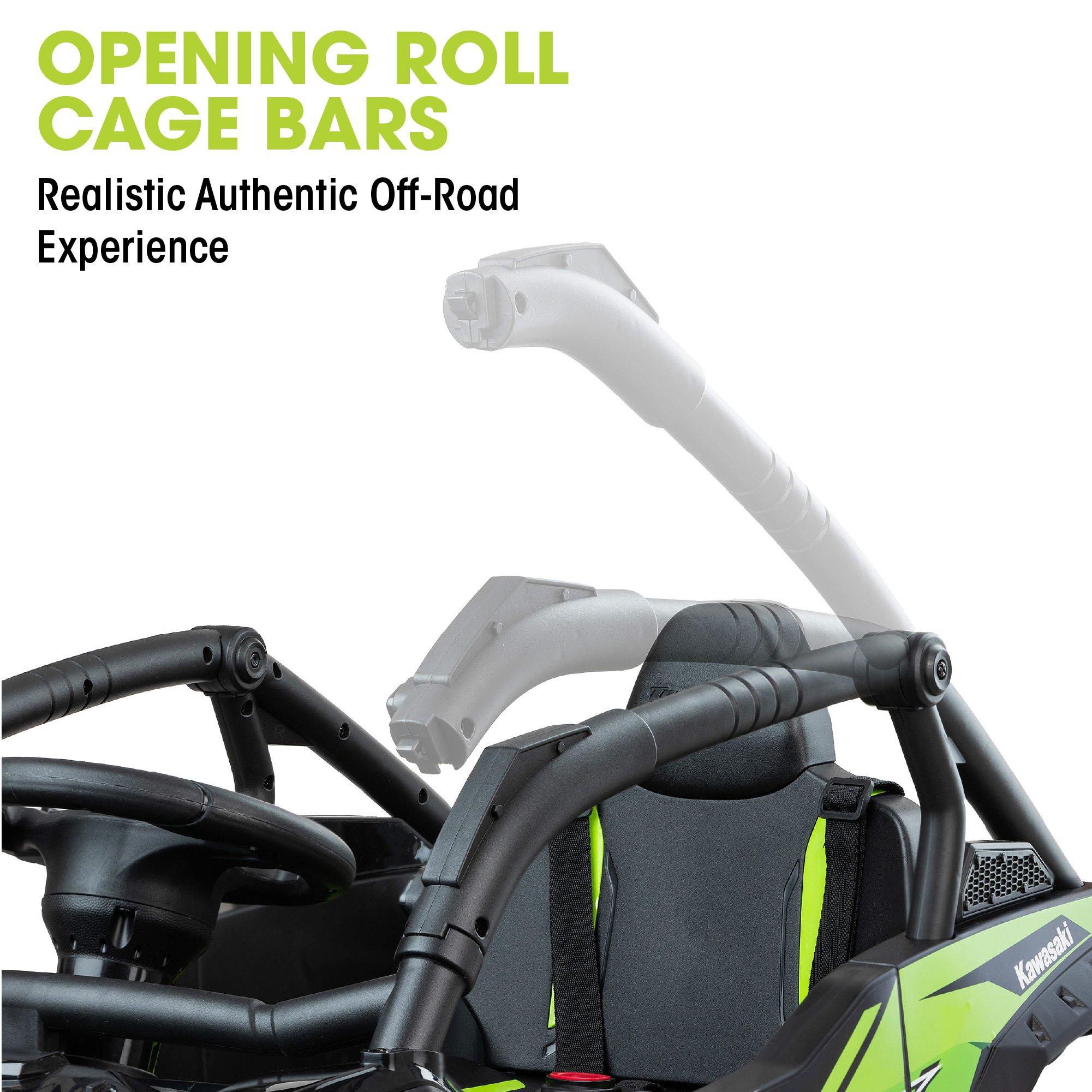 Black And Green - Xootz - Kawasaki KRX 1000 12v Ride On-Black/Green - 5