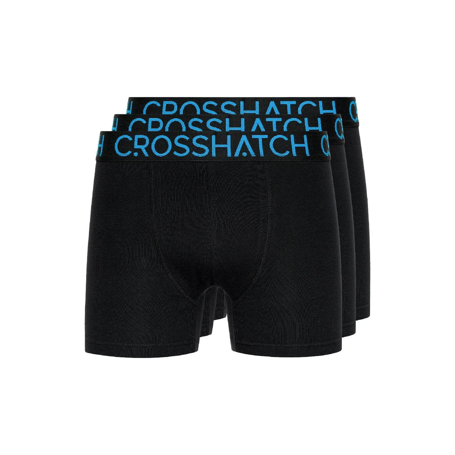 Black - Crosshatch - 3 Pack of Monoglow Boxers - 1