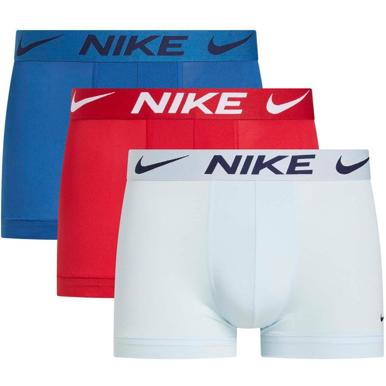 White Blue Red - Nike - Dri-FIT Essential Micro 3 Pack Boxer Trunks